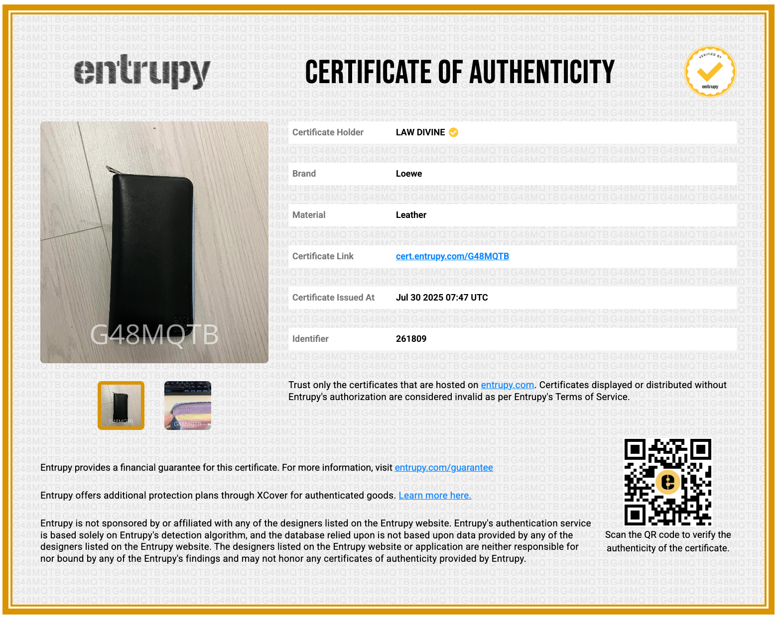 Anagram Leather Long Wallet Black