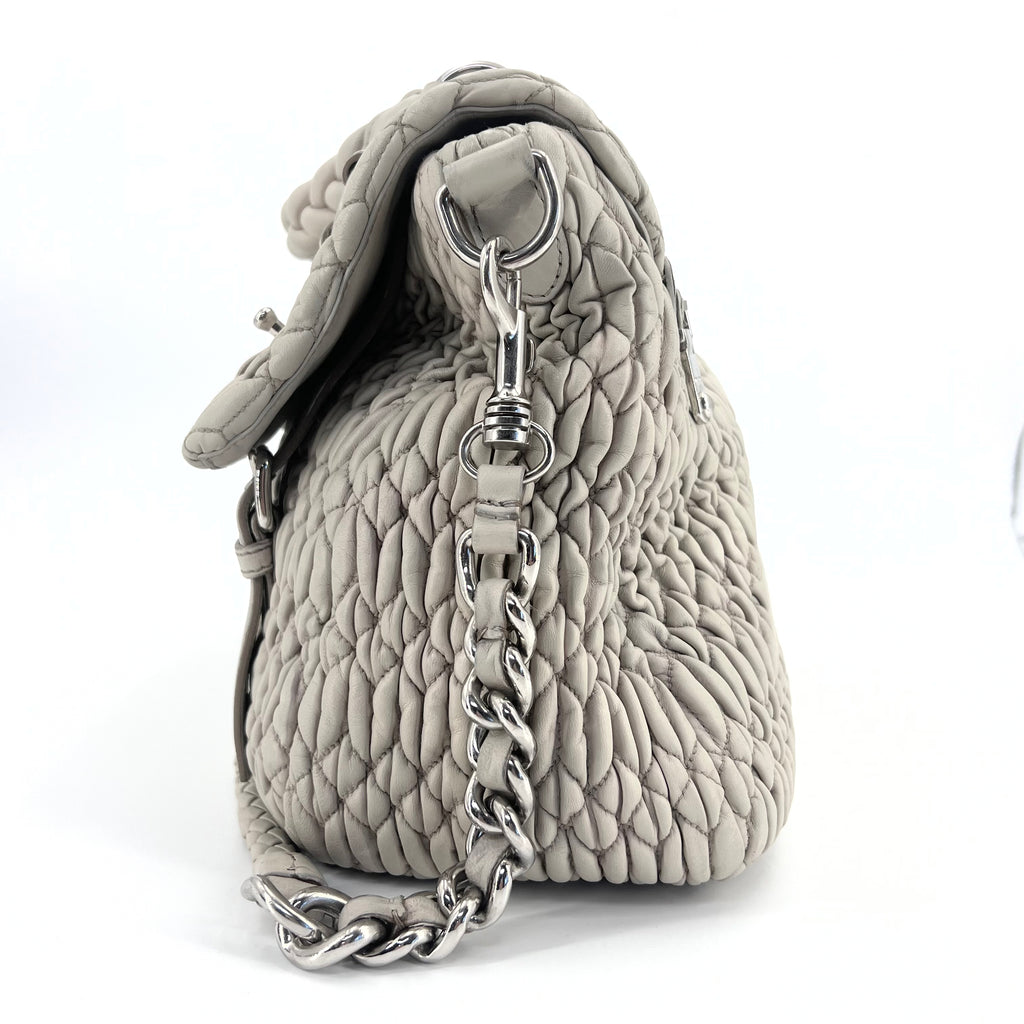 MIU MIU Nappa Matelasse Flap Satchel Nube Twins