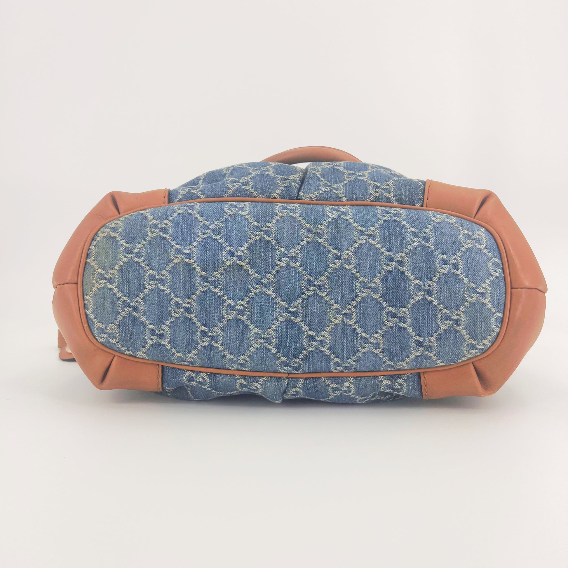 Gucci Blue Denim and Leather Sukey Medium Tote Bag Twins