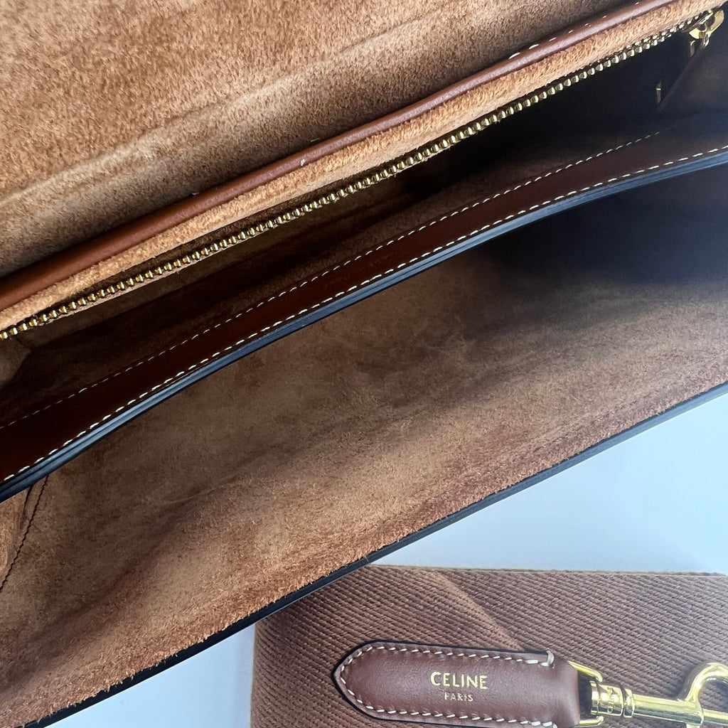 Smooth Calfskin Teen Soft 16 Shoulder Bag Tan twins
