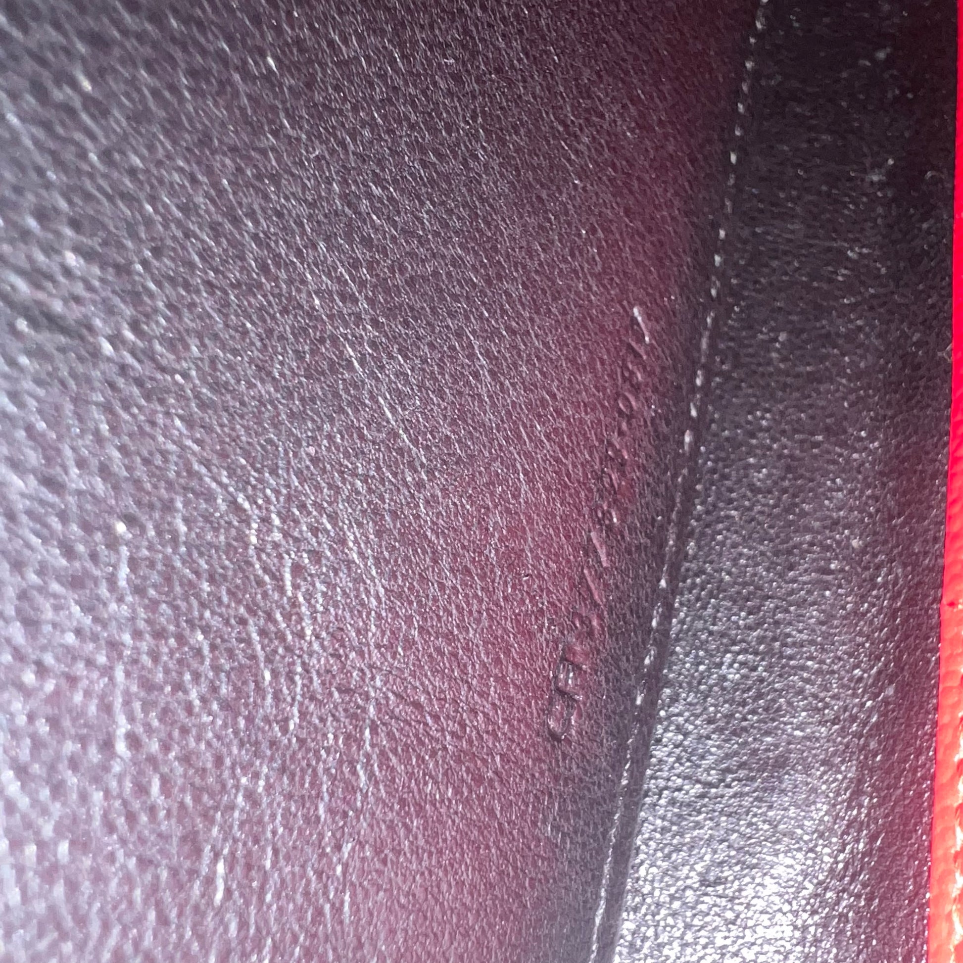 Grain De Poudre Matelasse Chevron Monogram Envelope Chain Wallet Red Twins