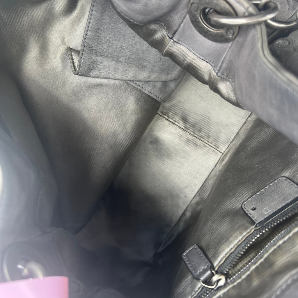 Scallop/Scale-embossed Leather Shoulder Bag twins