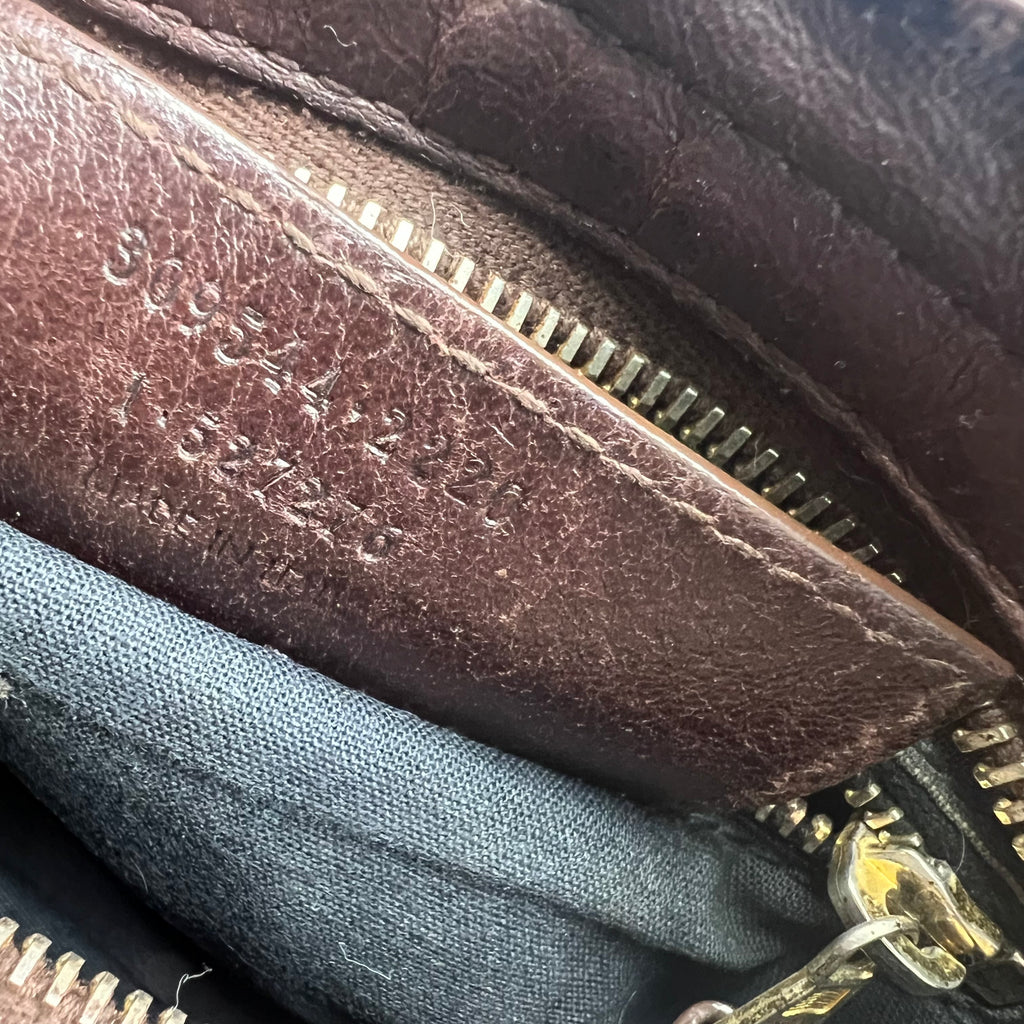Metallic Edge Hardware Mini City Bag Burgundy twins