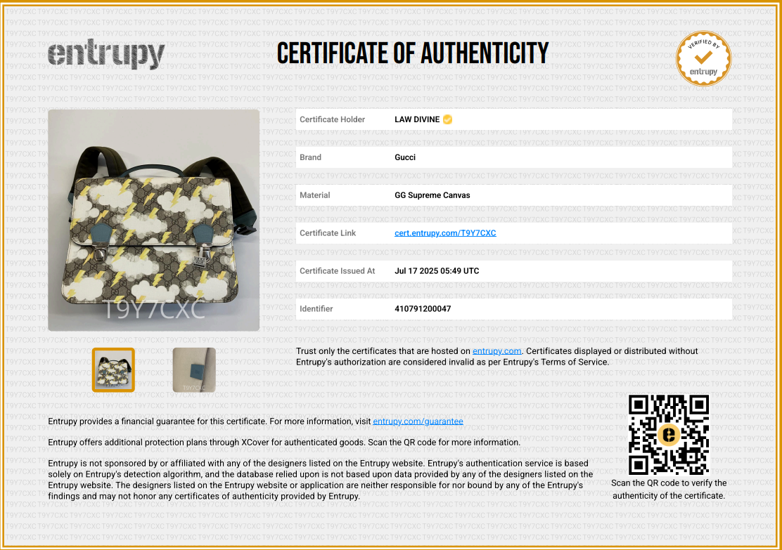 Beige/Ebony GG Supreme Coated Canvas Lightning Print Backpack Bag