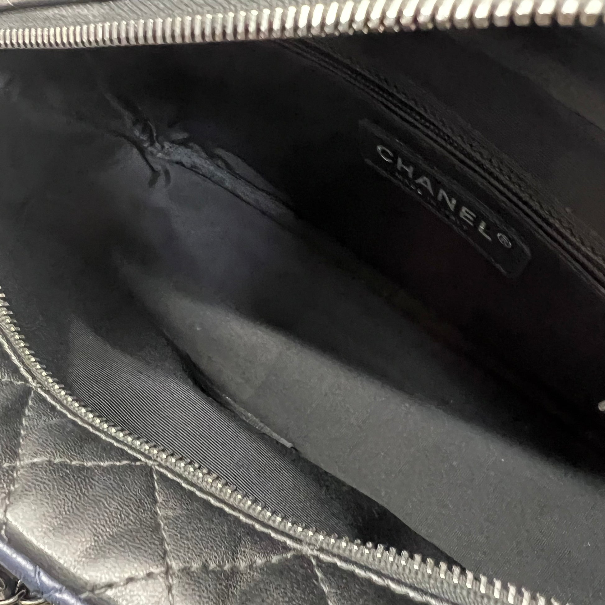 Chanel Navy Blue/Black Quilted Lambskin Leather Girl Chanel twins