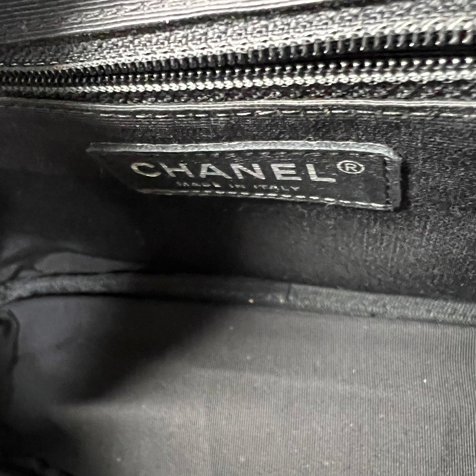 Chanel Navy Blue/Black Quilted Lambskin Leather Girl Chanel twins