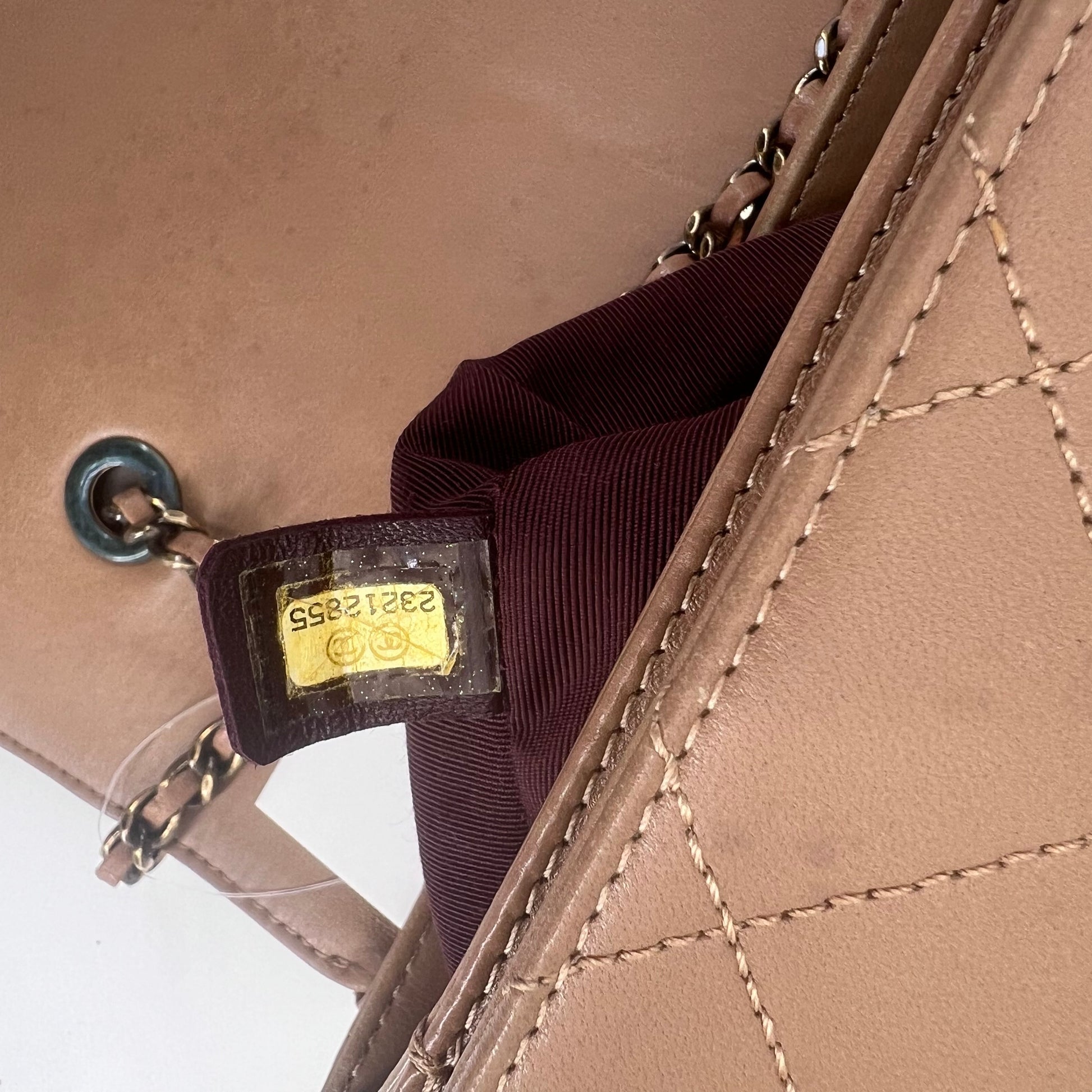 Chanel Around The Corner Flap Bag Quilted Lambskin Medium twins