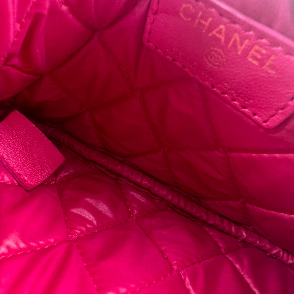 Caviar Quilted Small Cosmetic Case Fuchsia twins