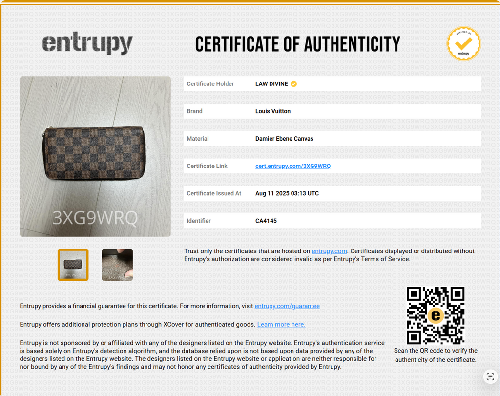 Damier Ebene Zippy Wallet