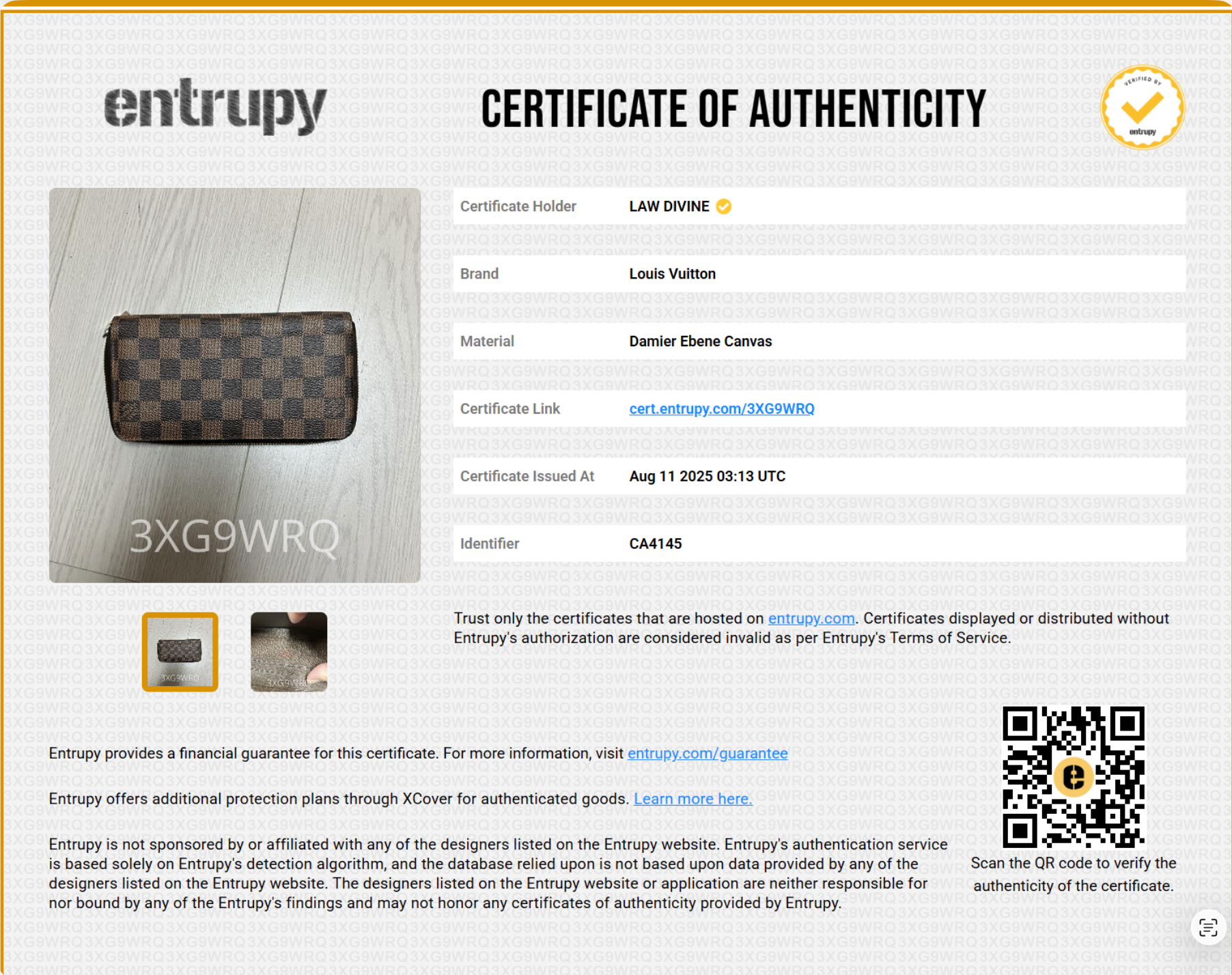 Damier Ebene Zippy Wallet