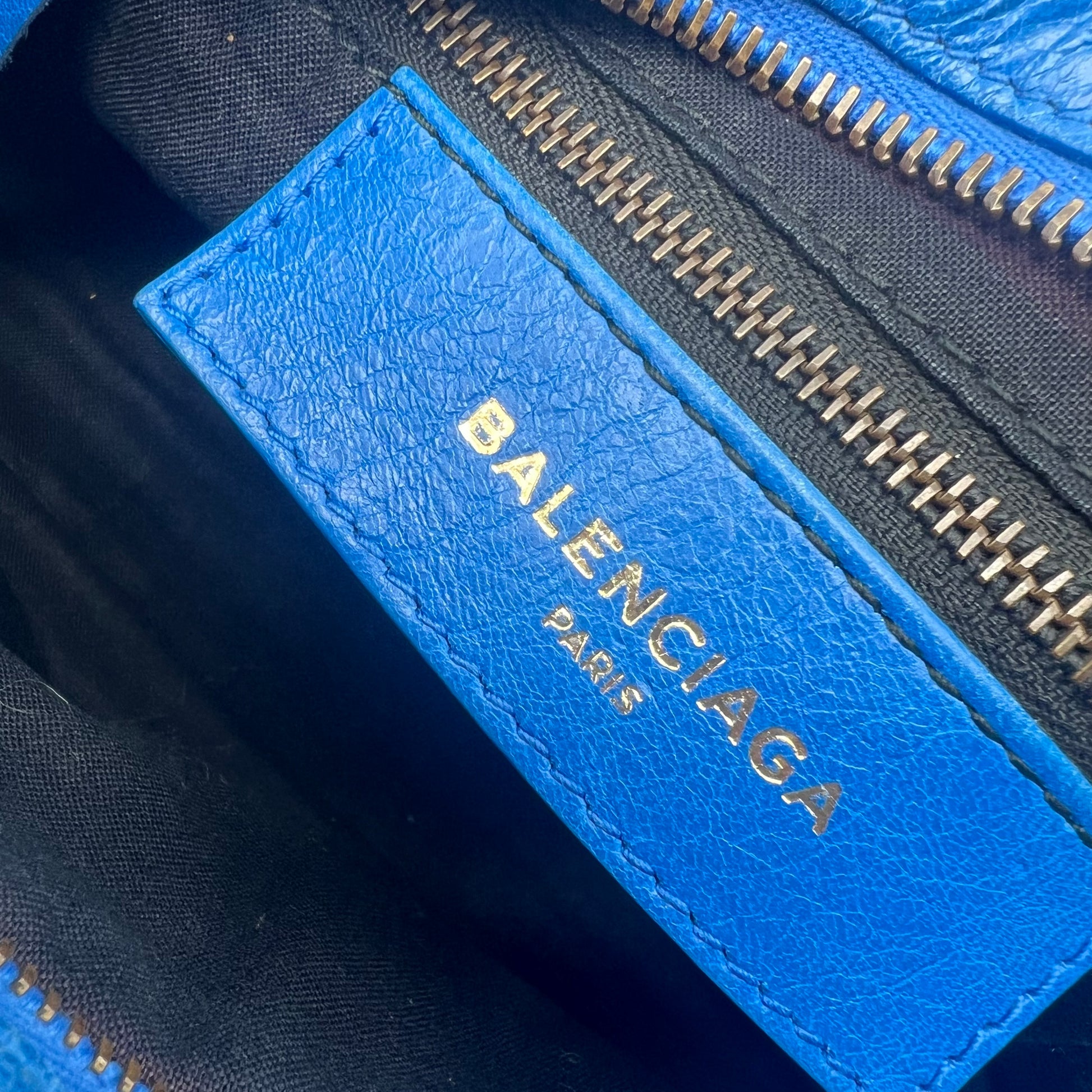 Borsa Balenciaga Mini City Classic Motocross blu Blu twins