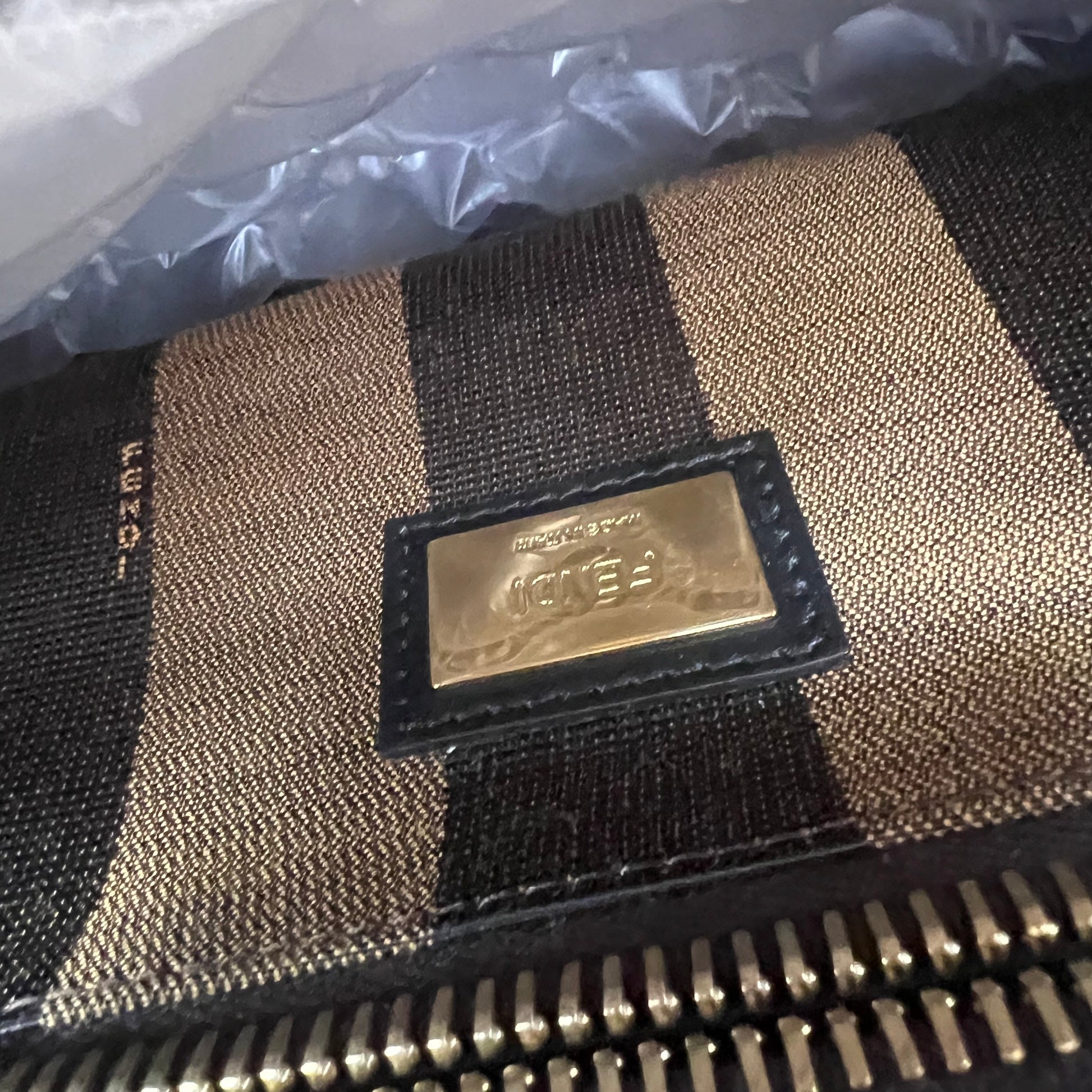Vitello Morgan Fabric Jacquard Pequin Medium Peekaboo Iconic Satchel Black Tobacco twins
