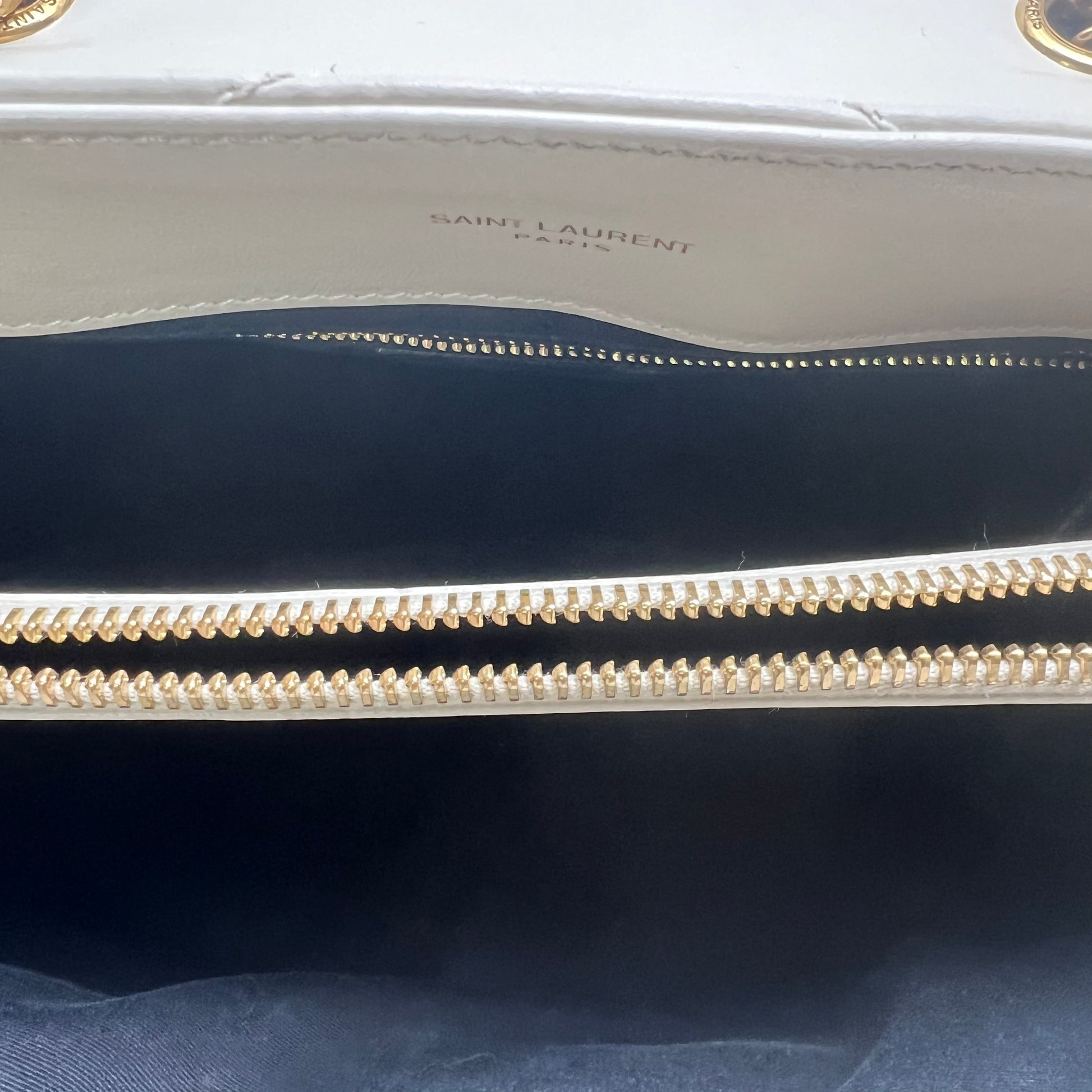 Calfskin Y Quilted Monogram Medium Loulou Chain Satchel Crema Soft twins