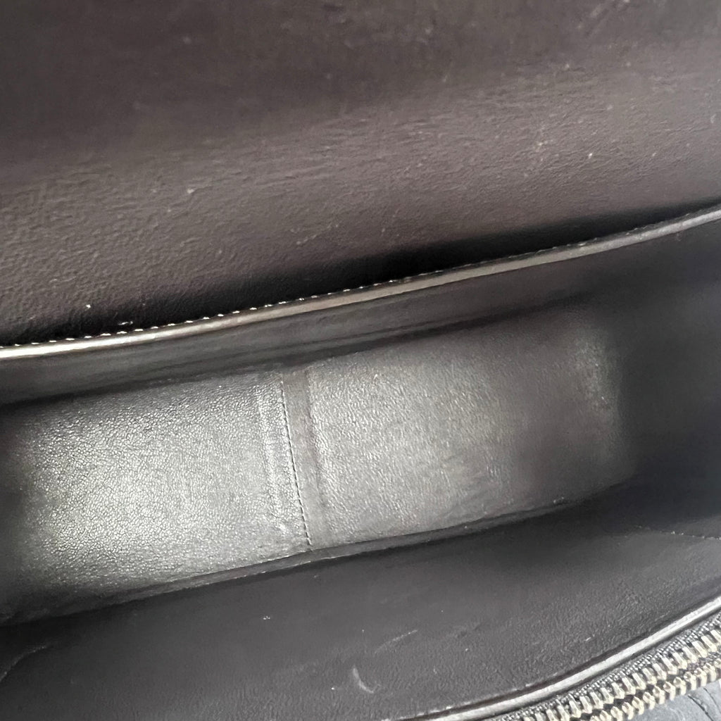 Shiny Smooth Calfskin Medium Frame Shoulder Bag Liquorice Antique Rose twins twins