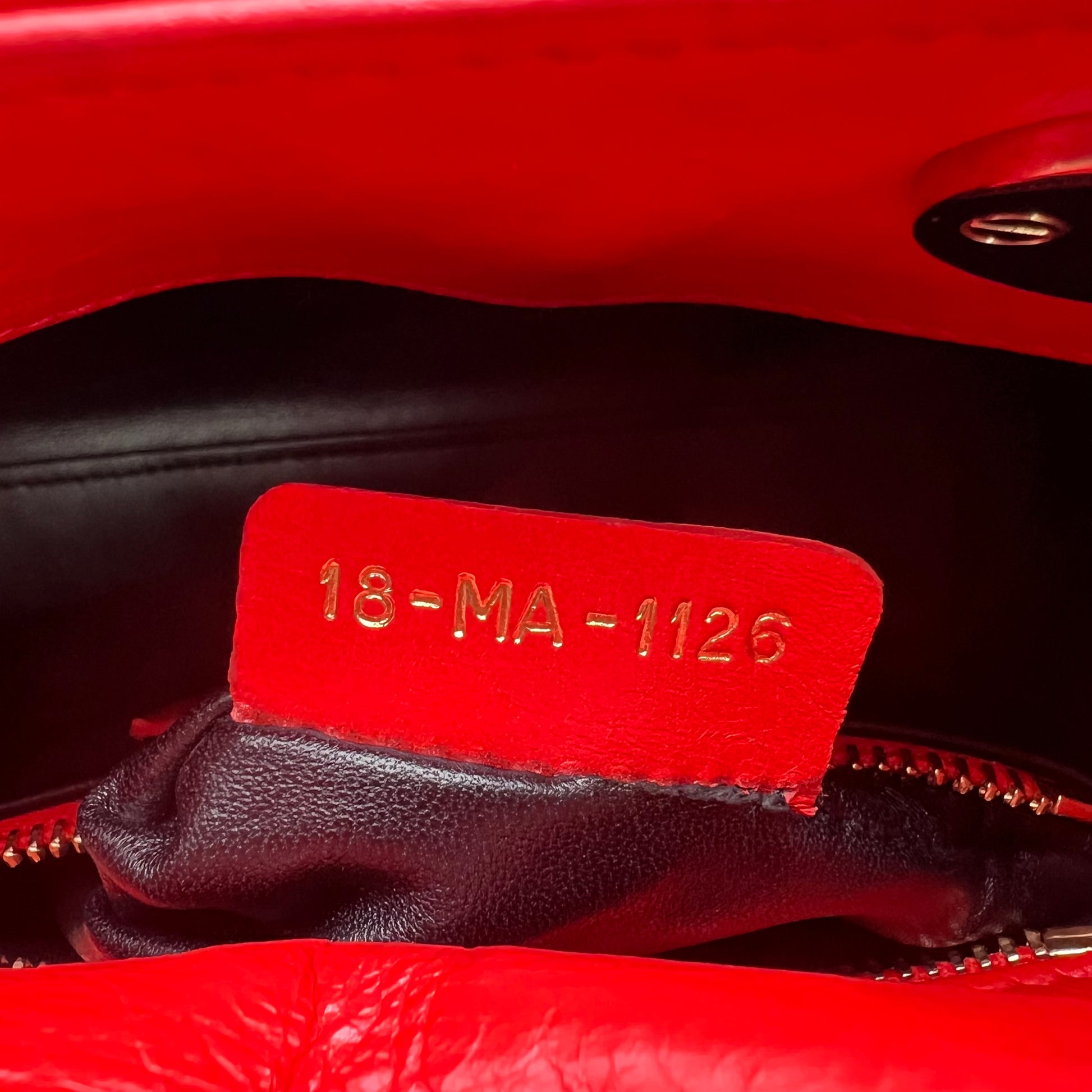 Red Mini Calfskin Sequin Embellished Lady Dior twins