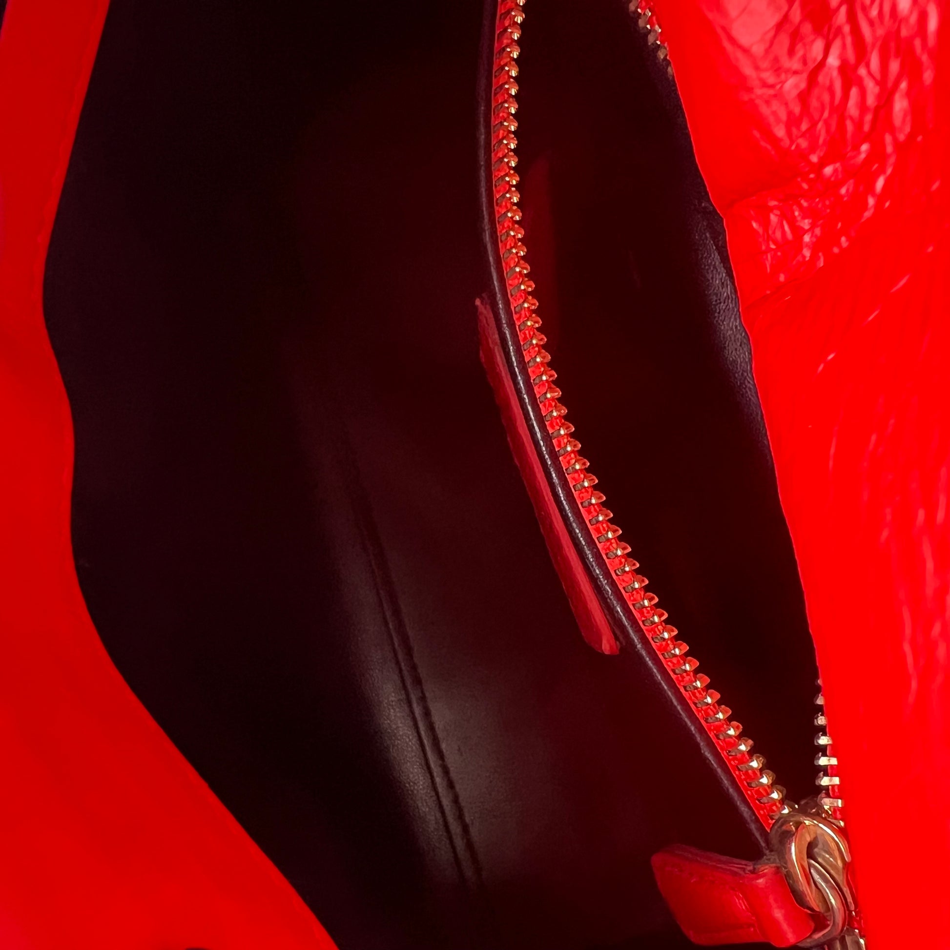 Red Mini Calfskin Sequin Embellished Lady Dior twins