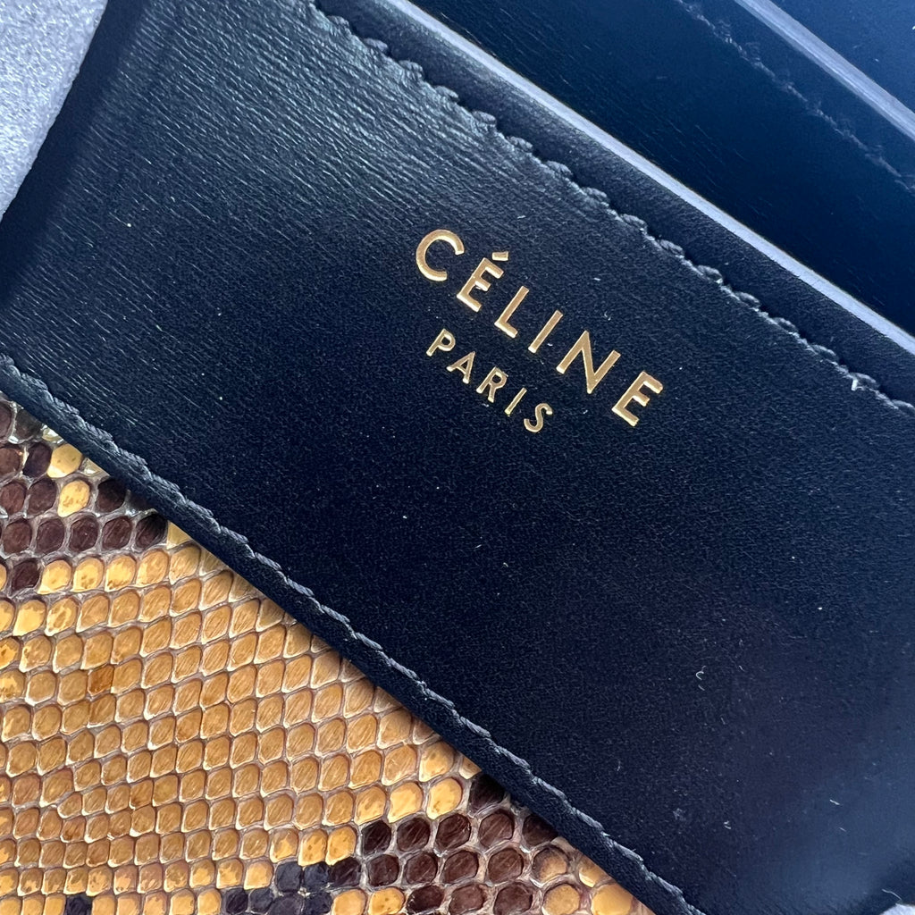 Luggage Bag Python and Leather Mini Tote Twins