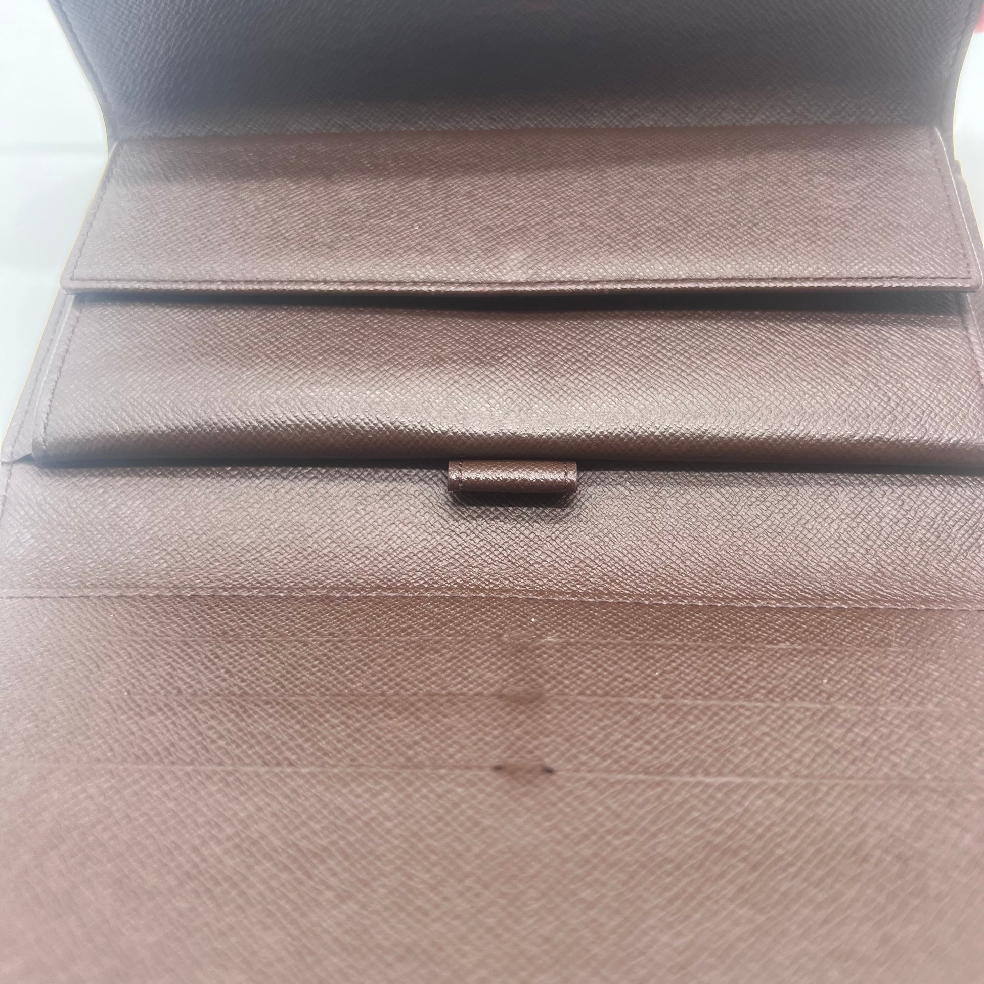 Long Wallet Damier Portefeuille Sarah Brown Canvas