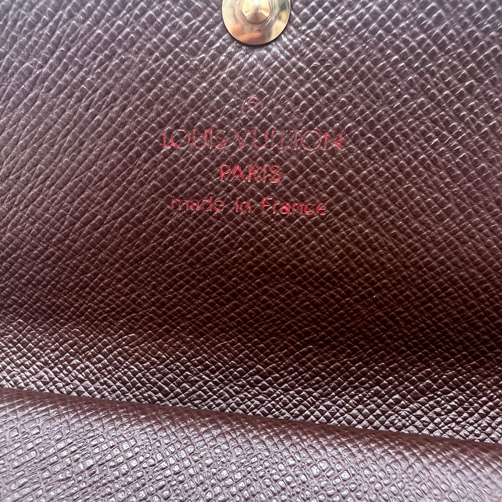 Long Wallet Damier Portefeuille Sarah Brown Canvas