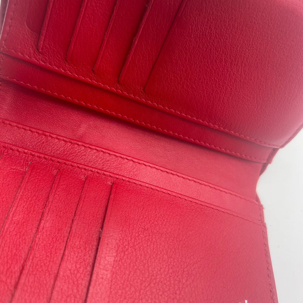 Red Caviar Leather CC Long French Purse Wallet FOR GISEL