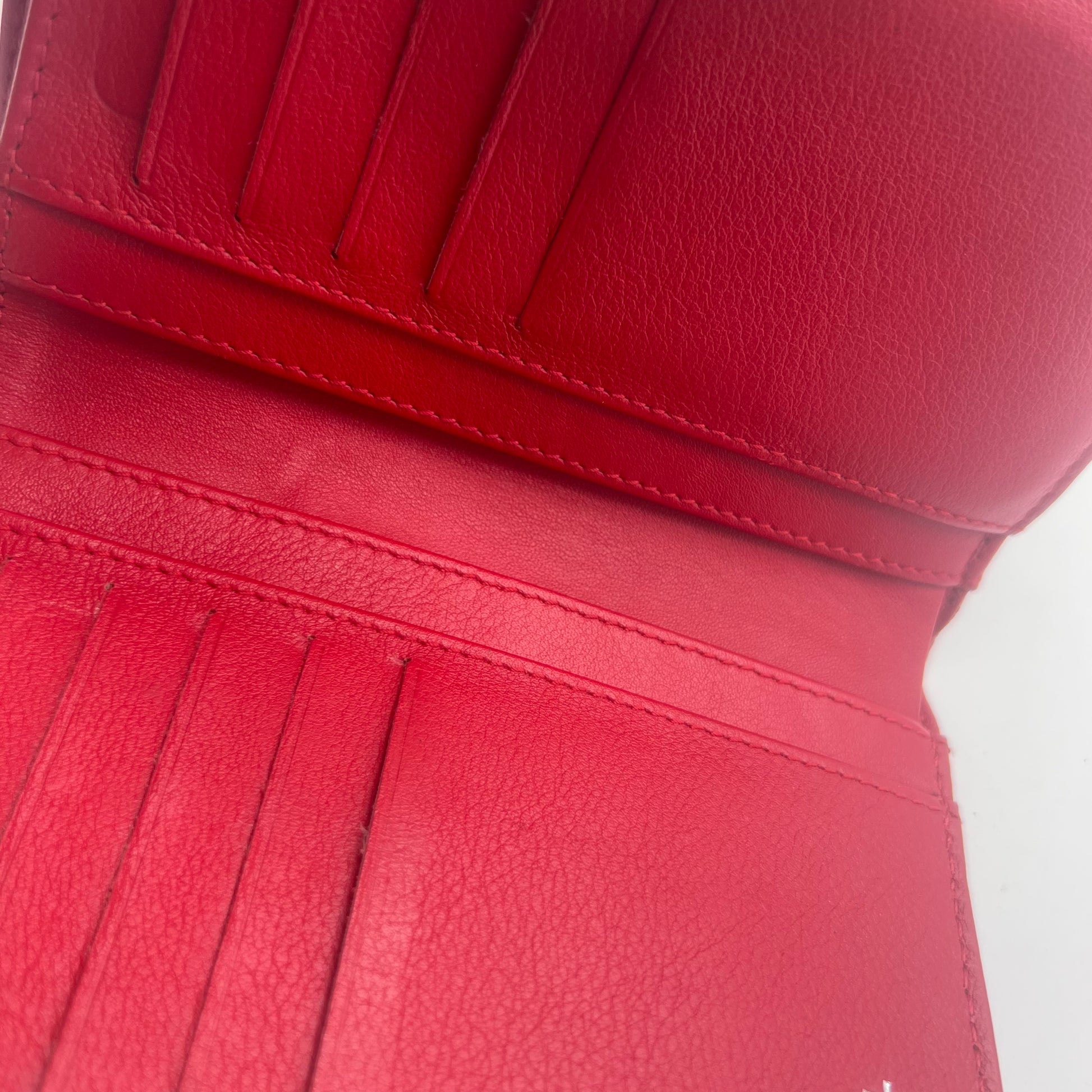 Red Caviar Leather CC Long French Purse Wallet FOR GISEL