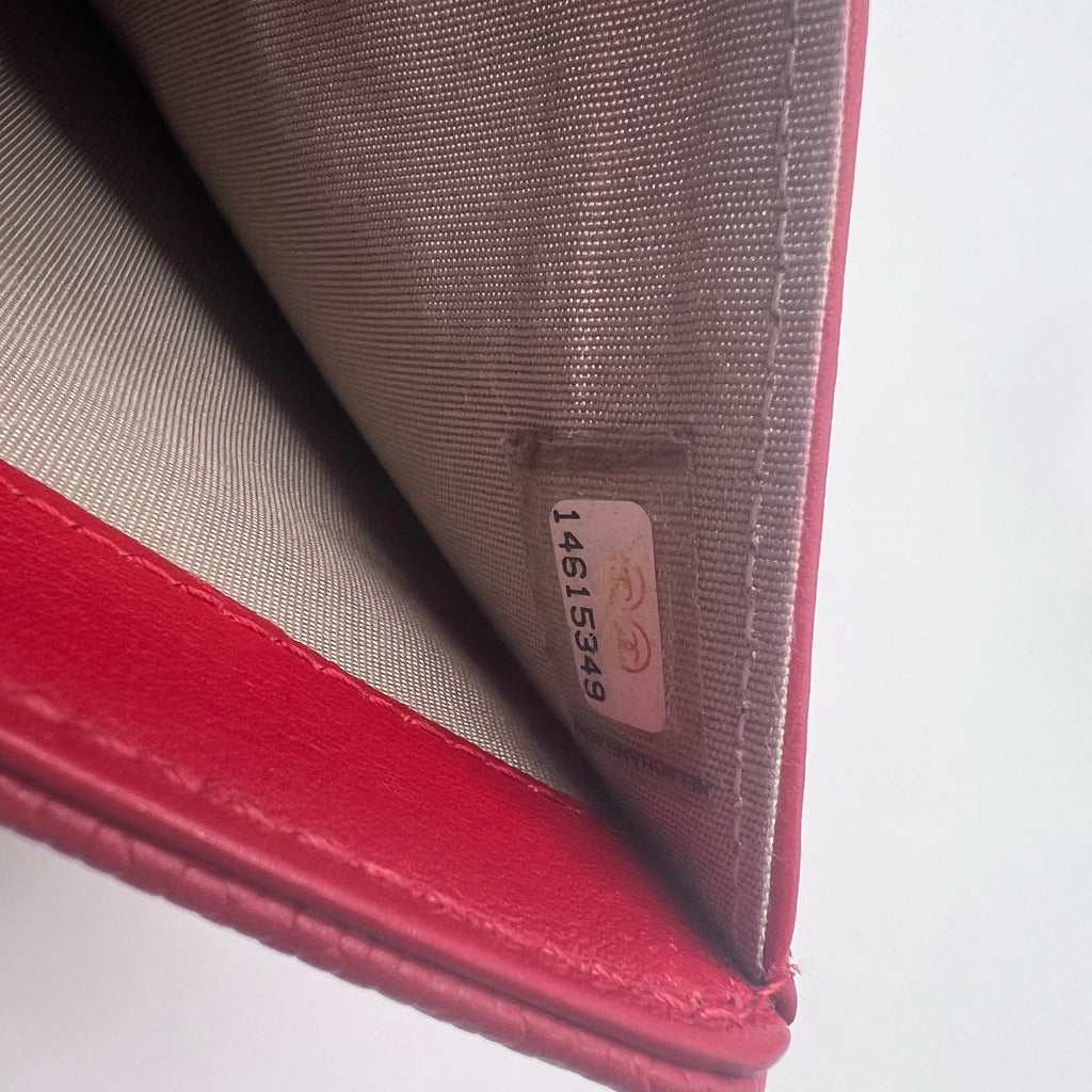 Red Caviar Leather CC Long French Purse Wallet FOR GISEL