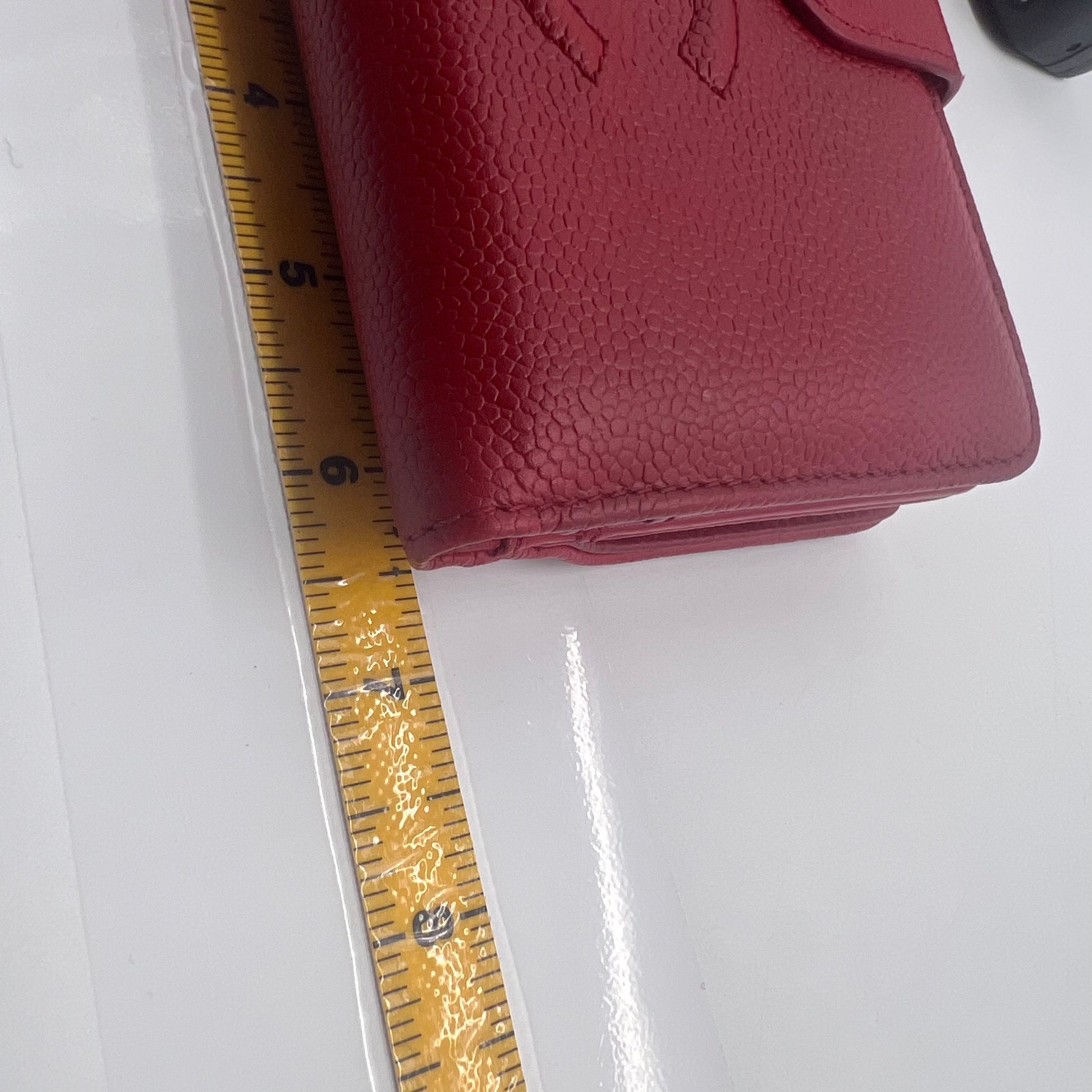Red Caviar Leather CC Long French Purse Wallet FOR GISEL