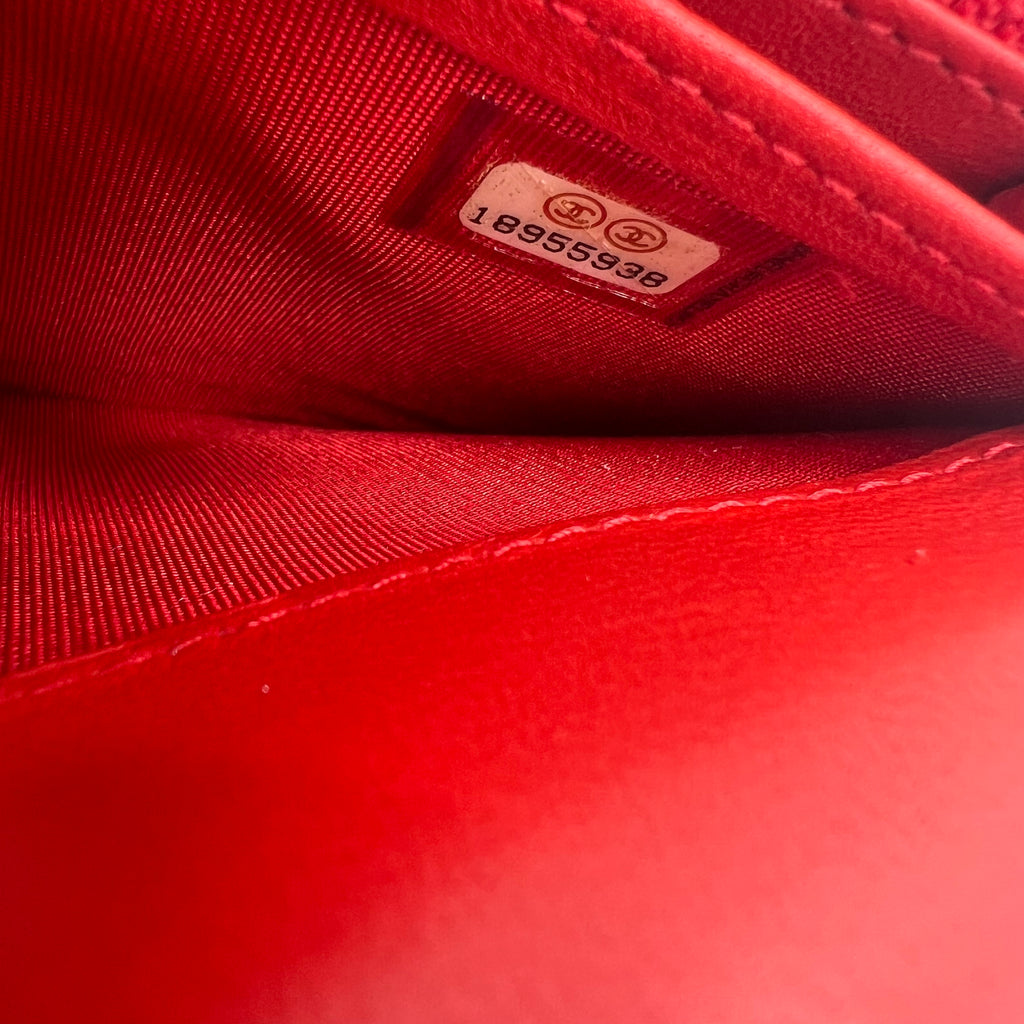 Red Quilted Leather CC Continental Wallet