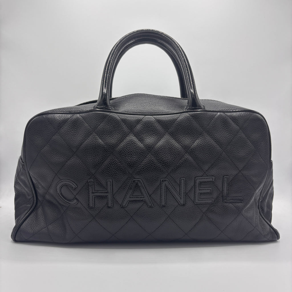 Chanel Bowler Bag Black Quilted Caviar Leather