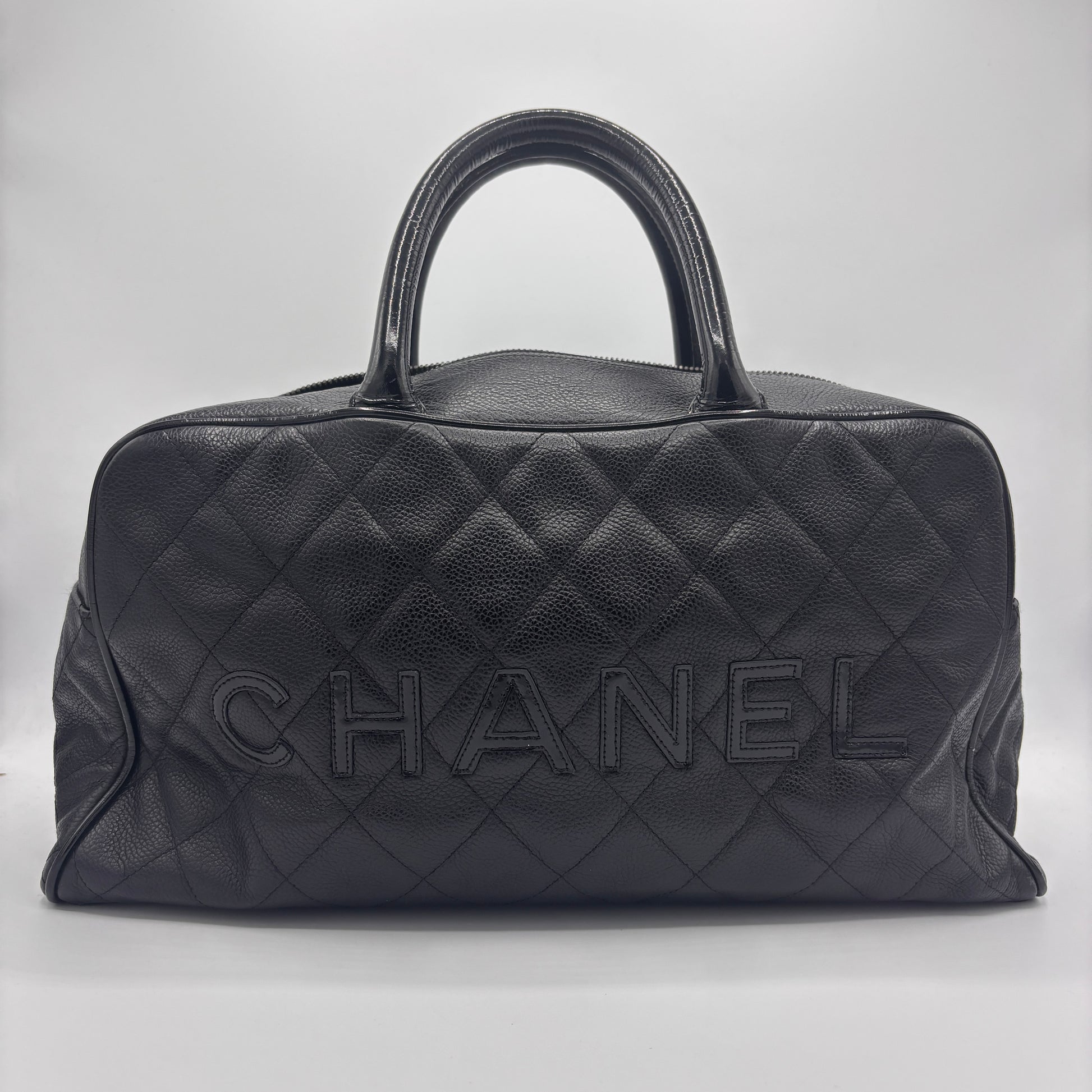 Chanel Bowler Bag Black Quilted Caviar Leather