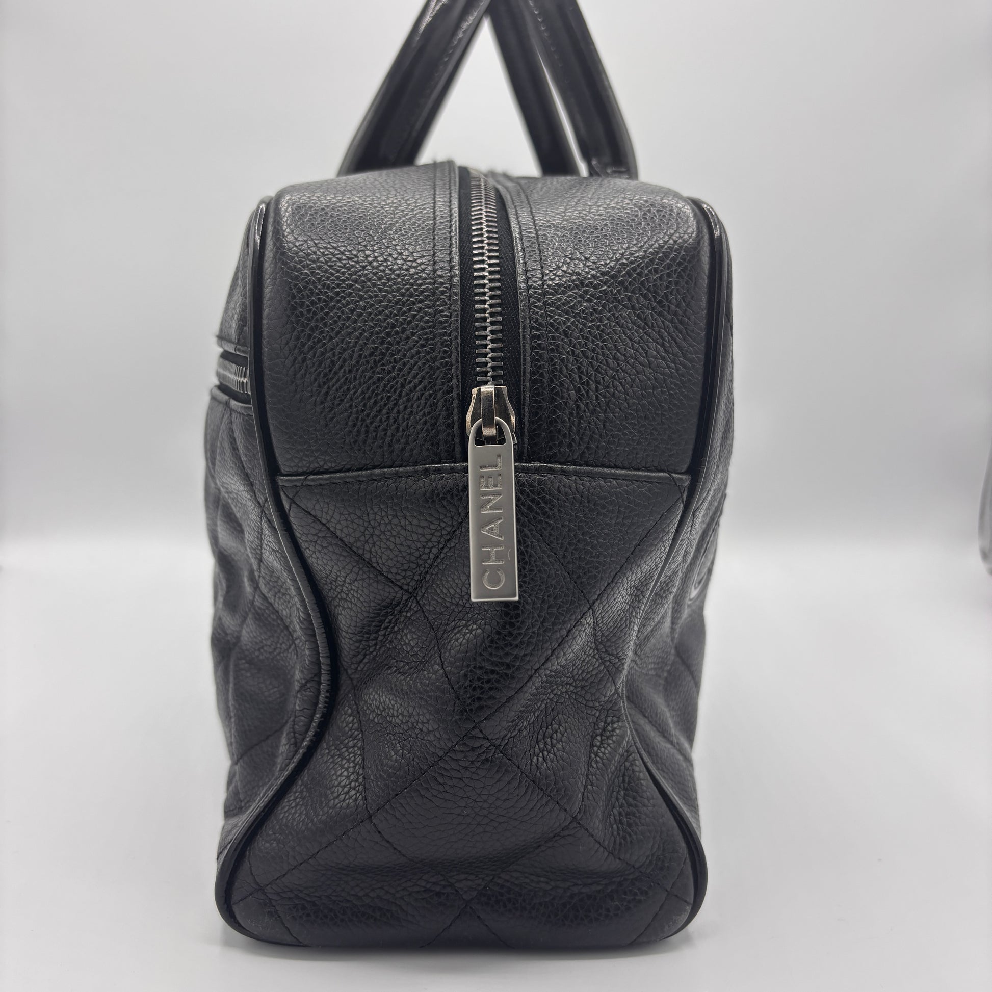 Chanel Bowler Bag Black Quilted Caviar Leather