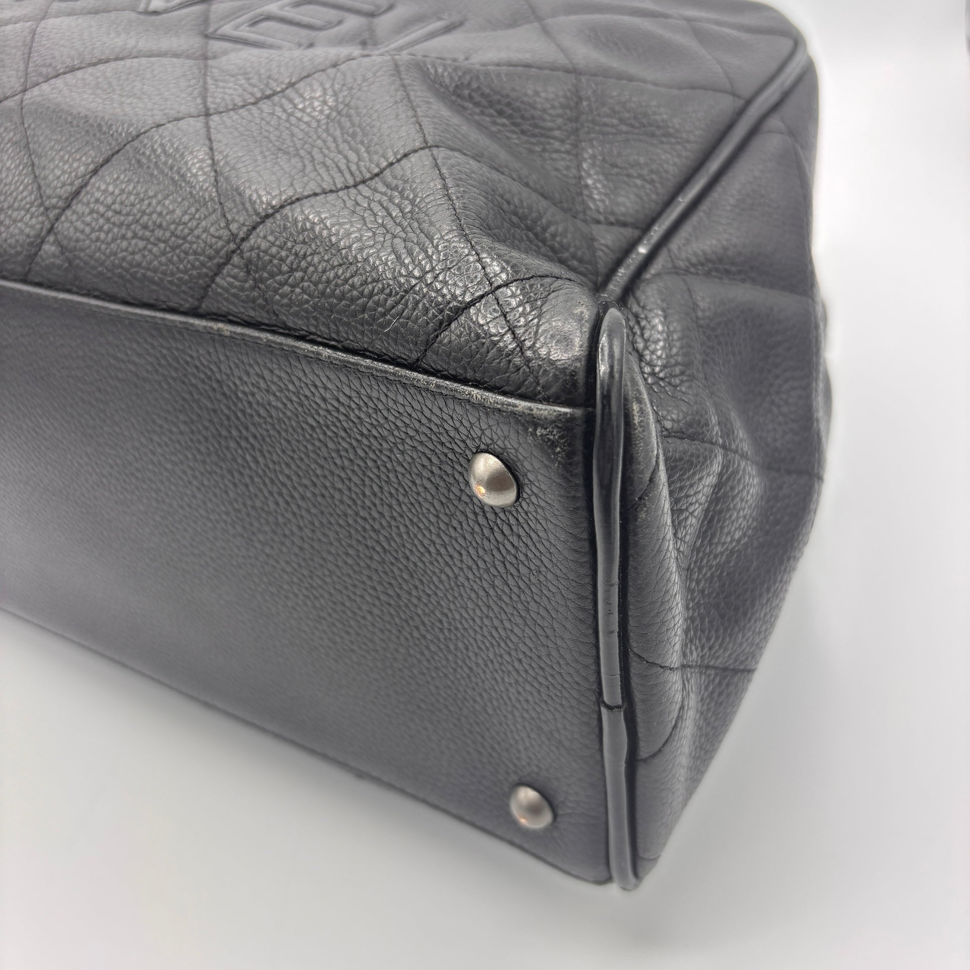 Chanel Bowler Bag Black Quilted Caviar Leather