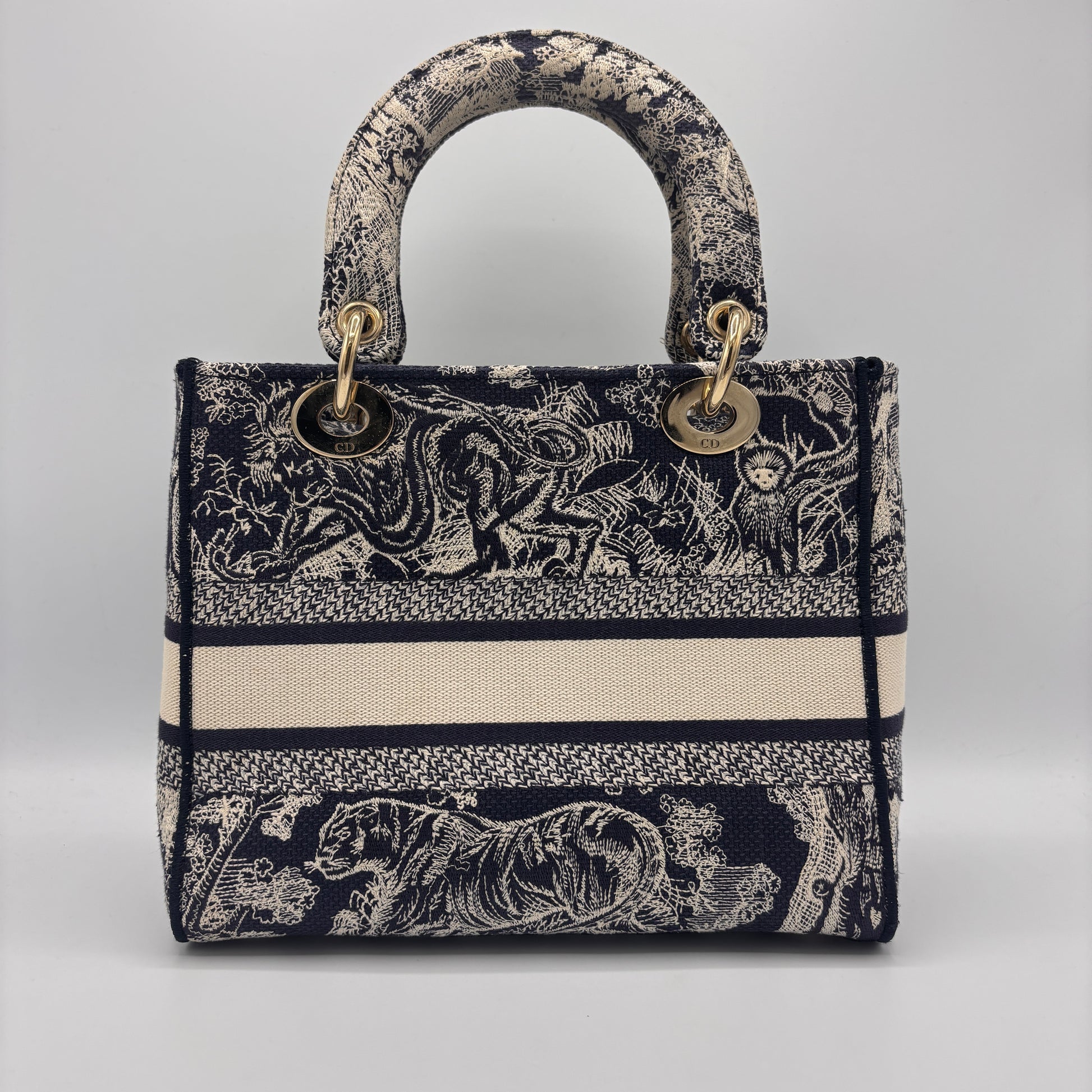 Lady D-Lite Bag Embroidered Canvas Medium
