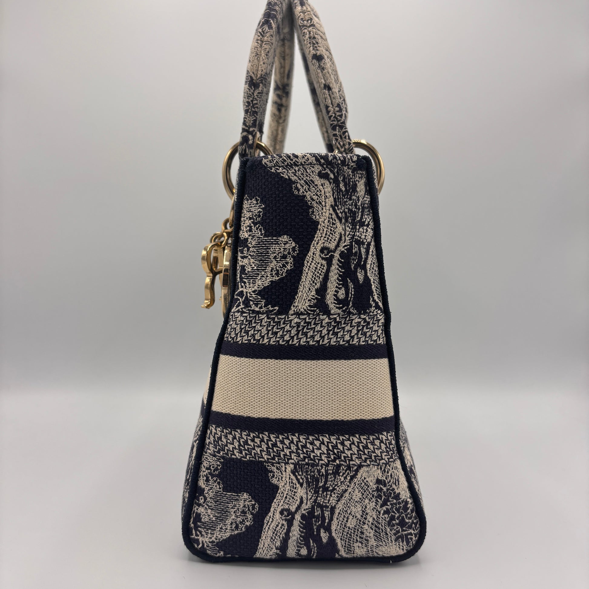 Lady D-Lite Bag Embroidered Canvas Medium