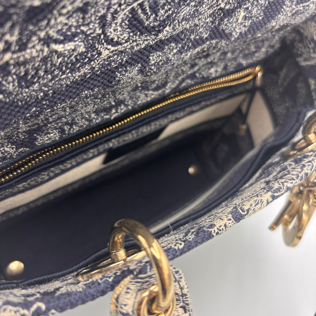Lady D-Lite Bag Embroidered Canvas Medium