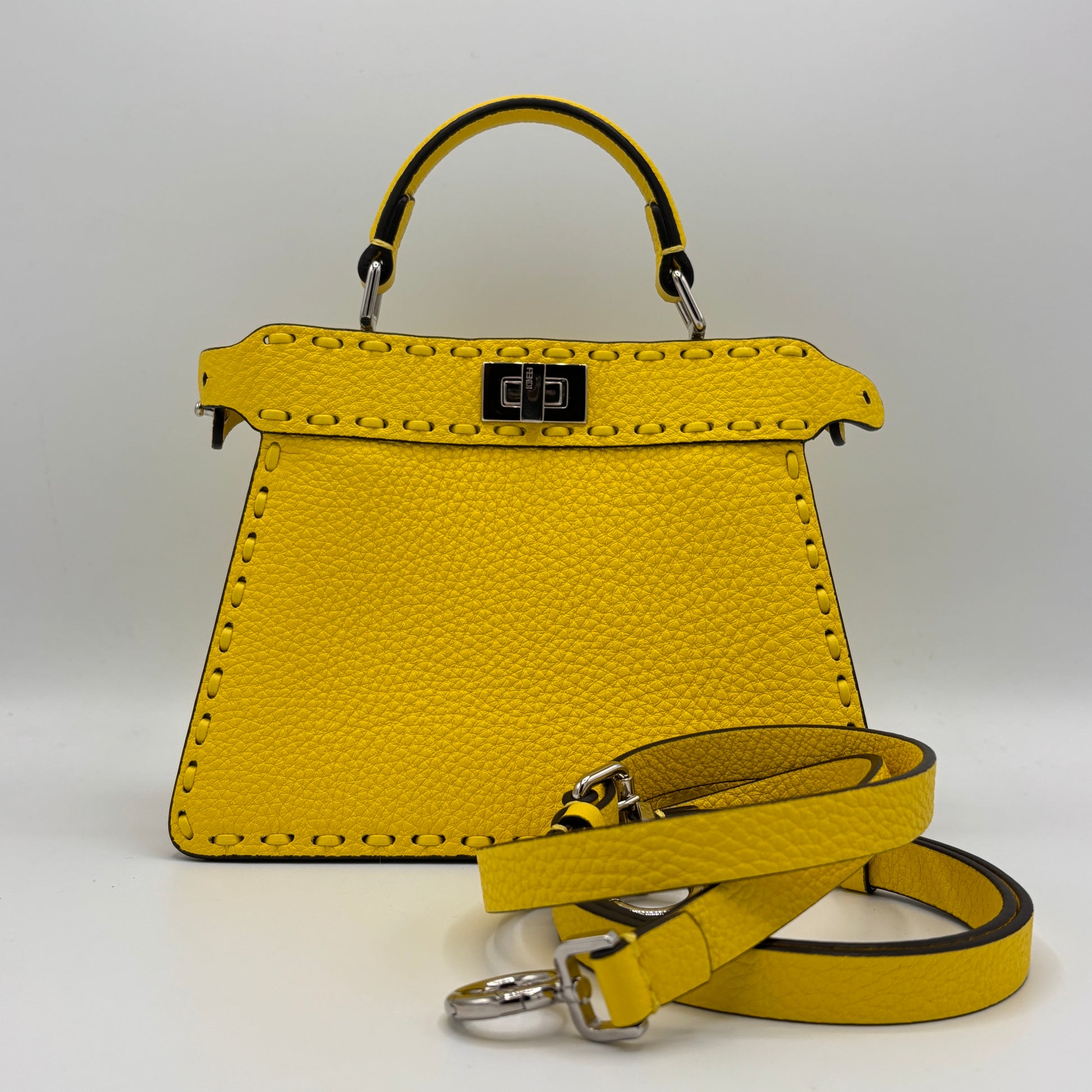Selleria Peekaboo Bag Leather Mini Yellow