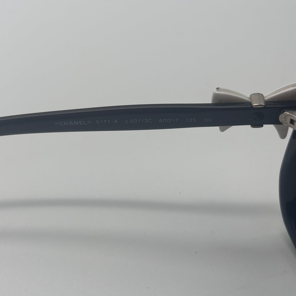 Acetate CC Bow Sunglasses 5171 Black White