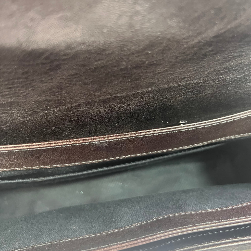 Calfskin Mini Flap Bag Dark Brown