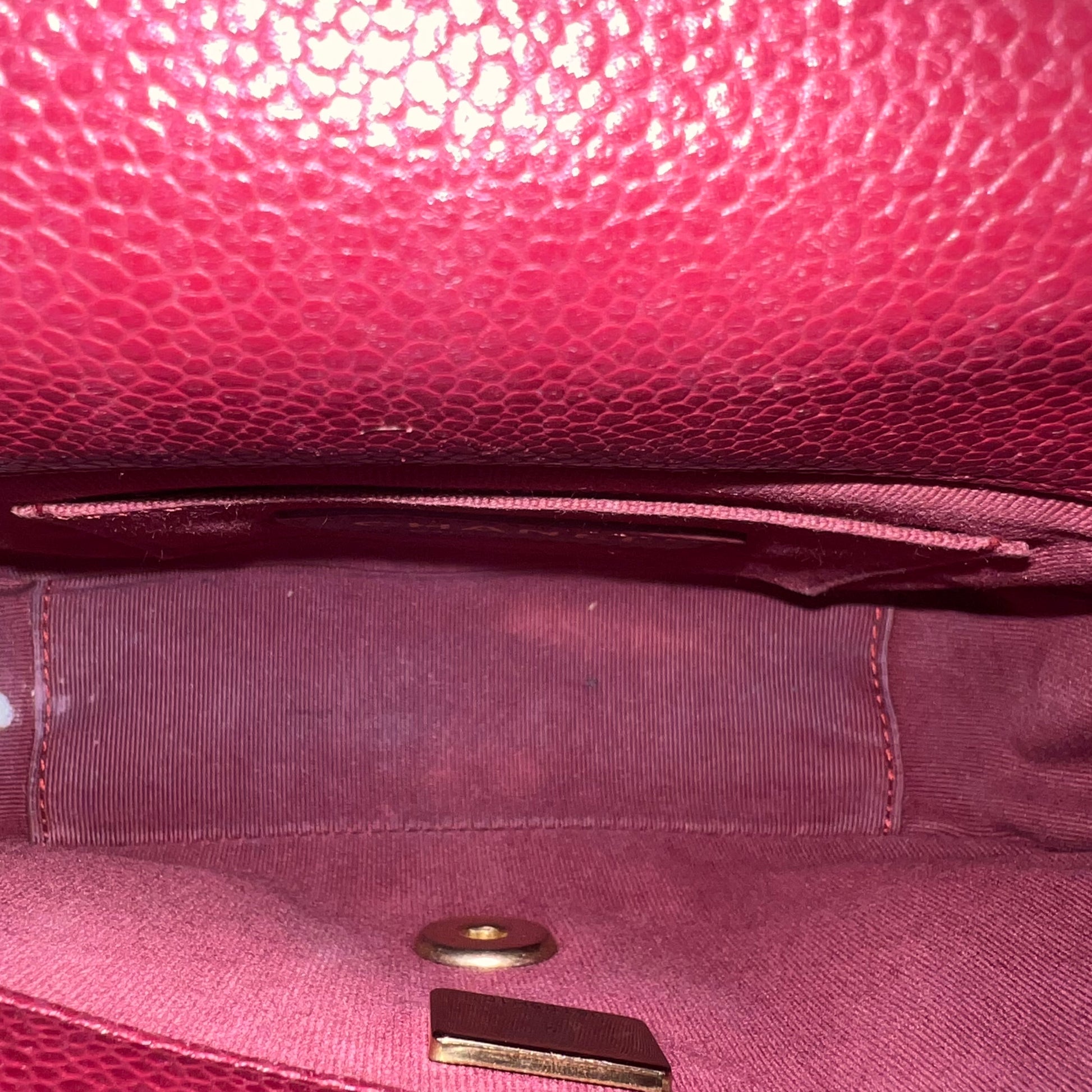 Caviar Quilted Mini Chain Soul Flap Burgundy twins