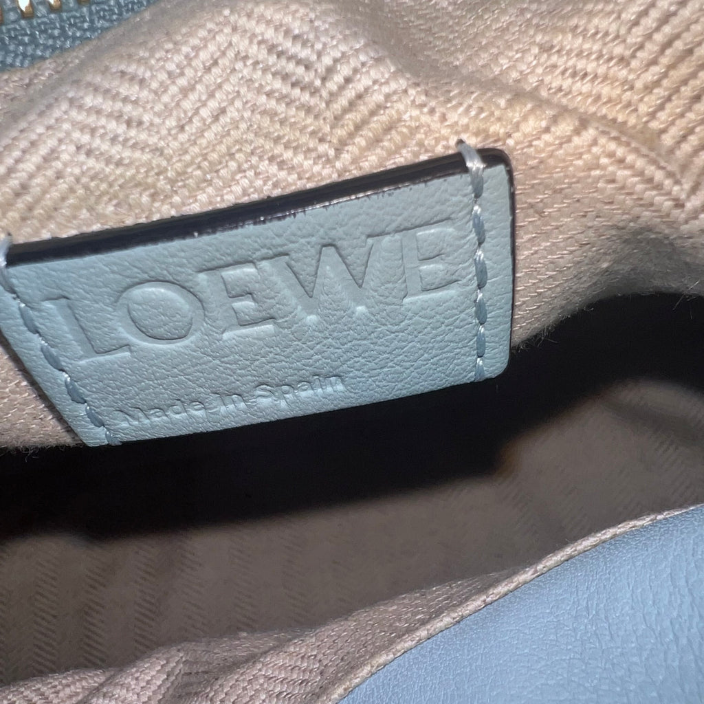 Calfskin Small Puzzle Bag Stone Blue twins