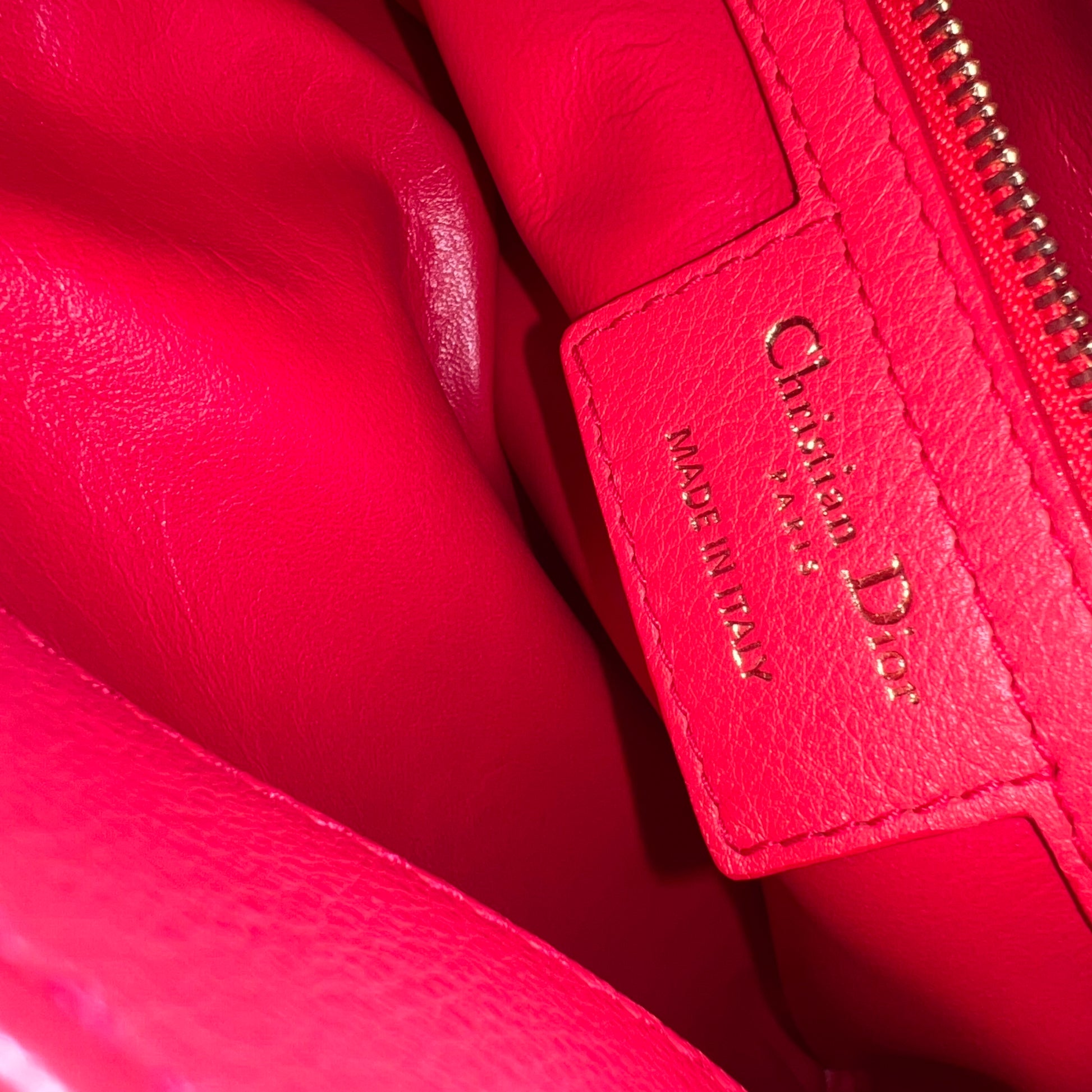 Calfskin Small Diorling Red twins