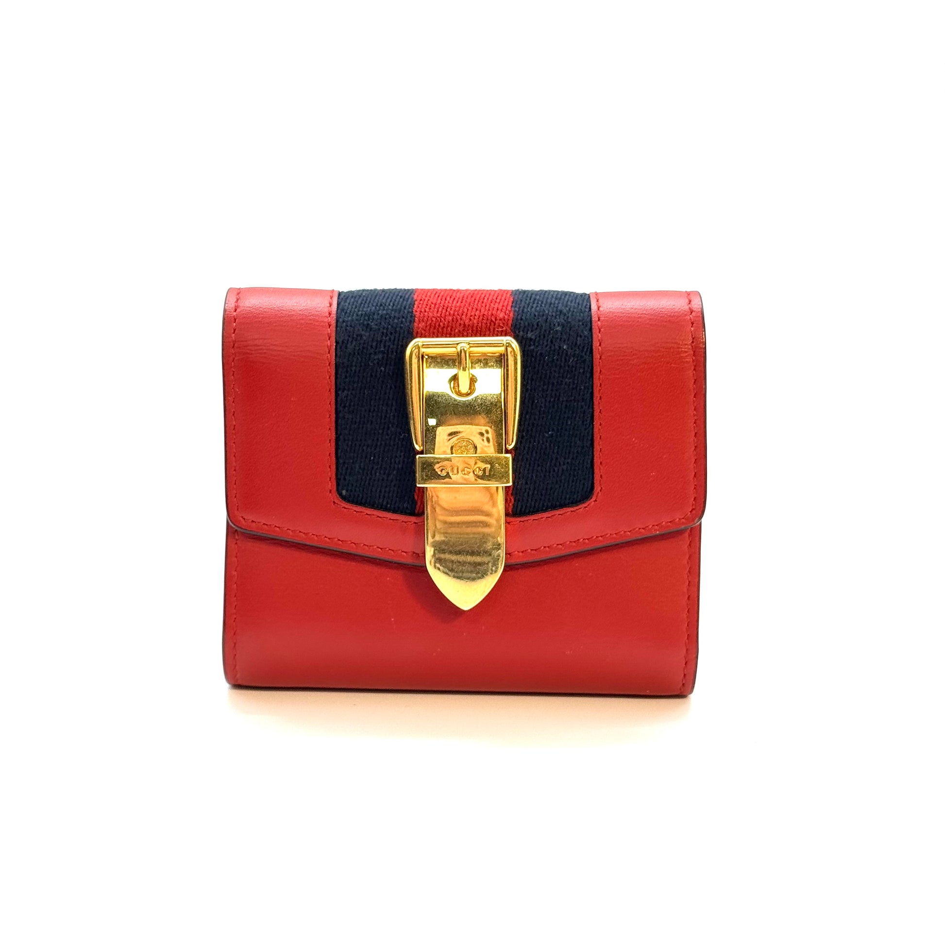 Calfskin Sylvie Wallet Hibiscus Red twins