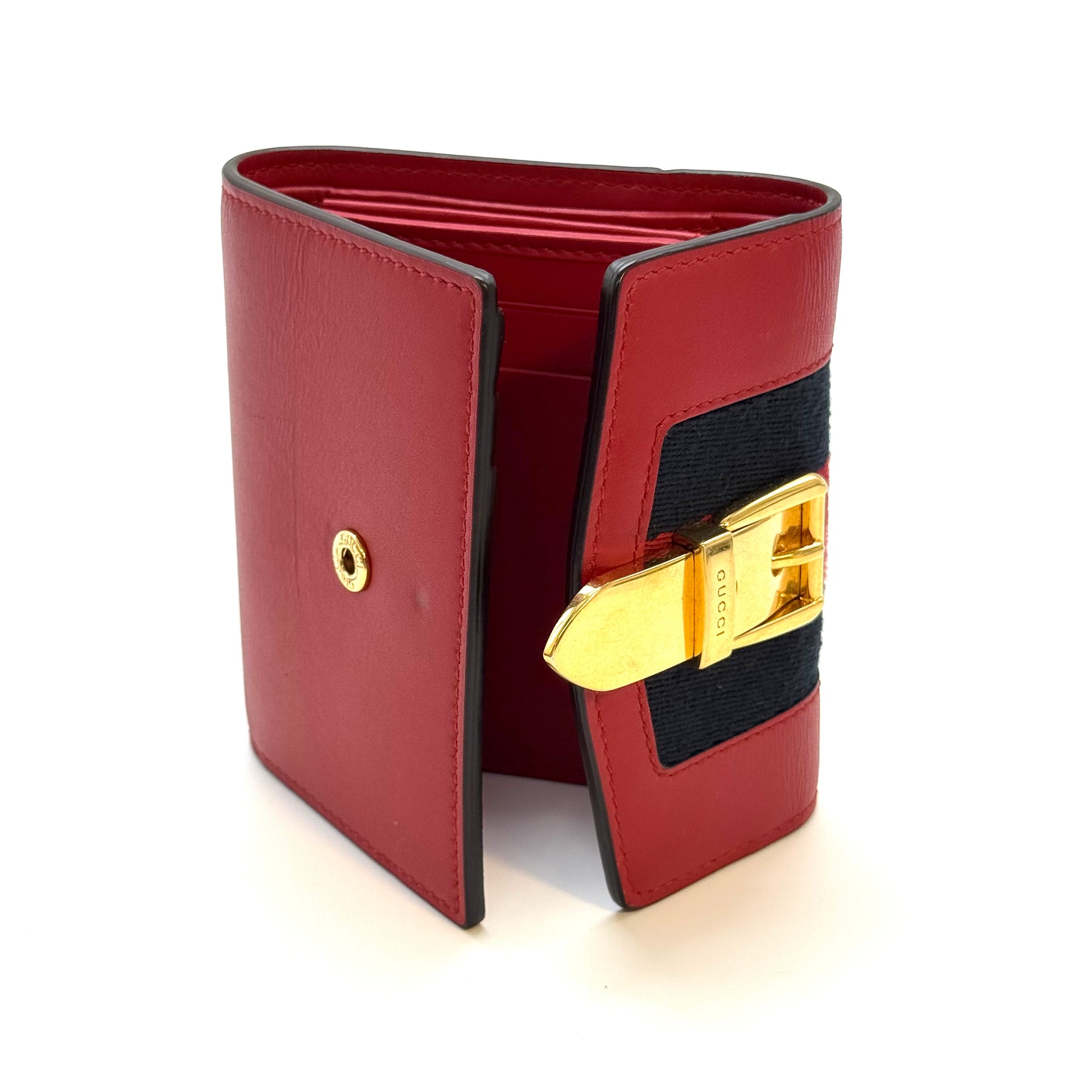 Calfskin Sylvie Wallet Hibiscus Red twins