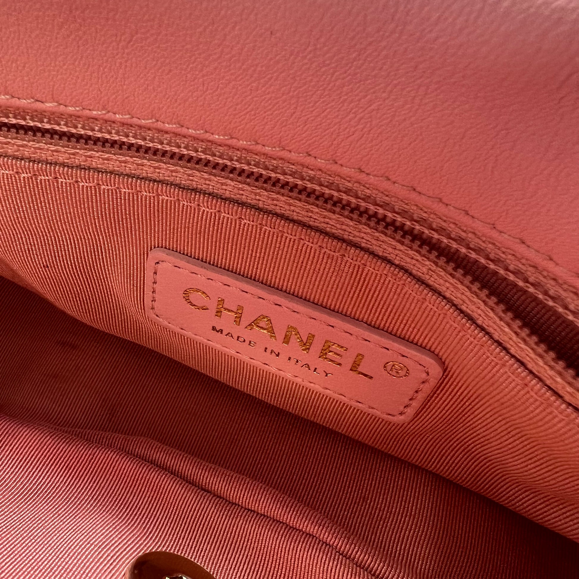 Tweed Medium Pearl Handle Flap Pink Beige Orange Ecru twins