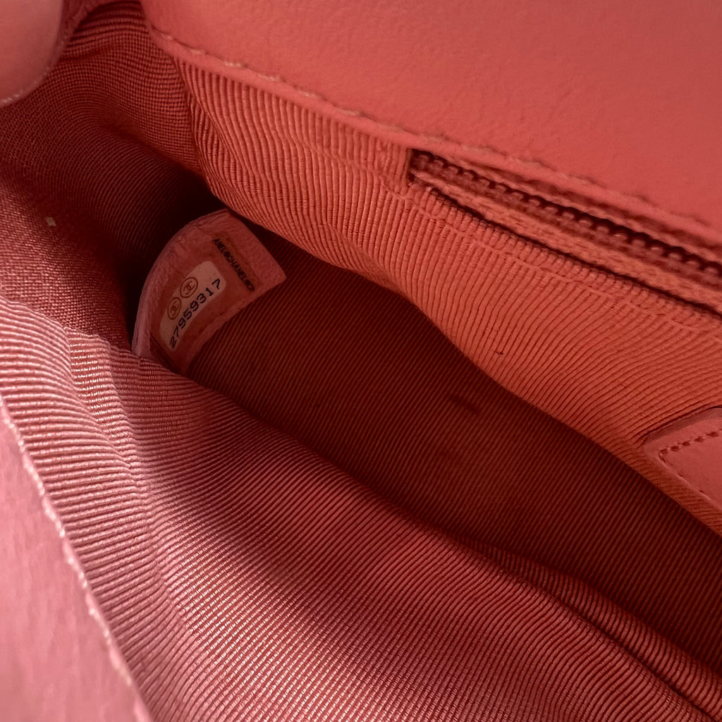 Tweed Medium Pearl Handle Flap Pink Beige Orange Ecru twins