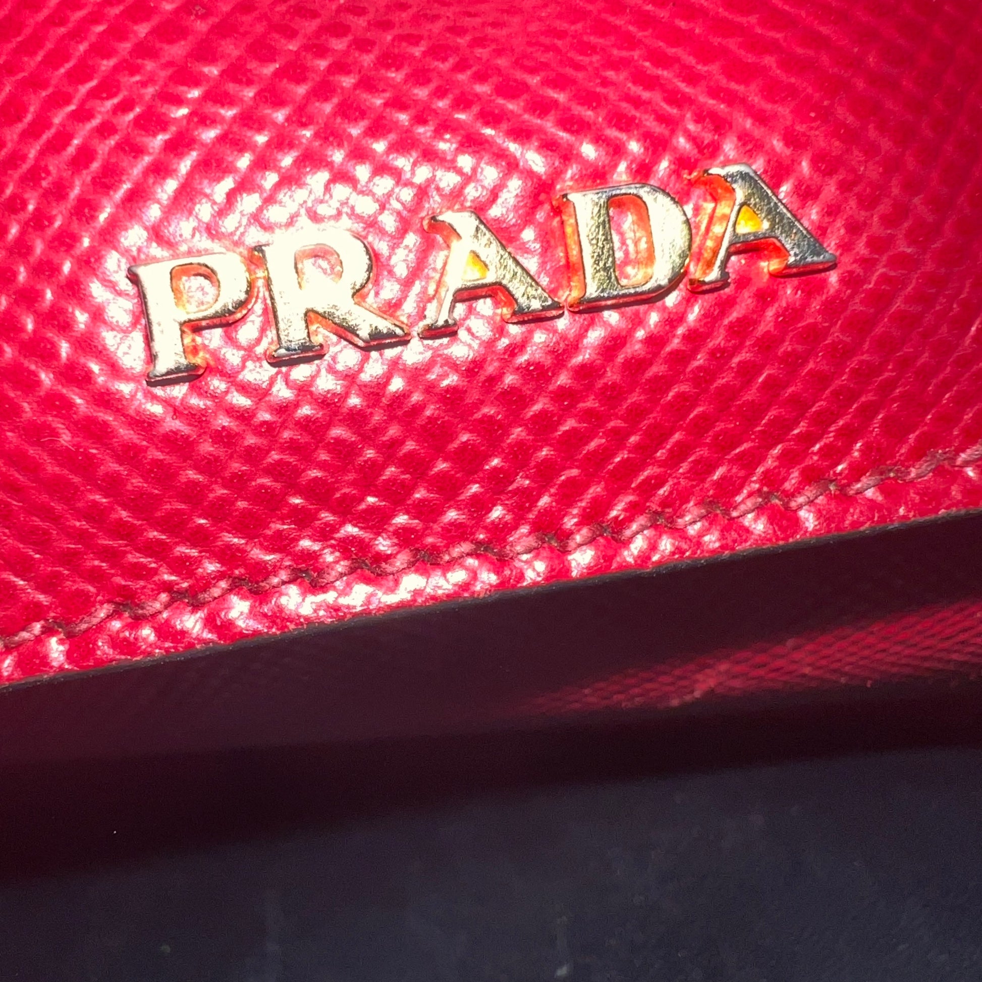 Medium Saffiano Cuir Double Satchel In Red twins