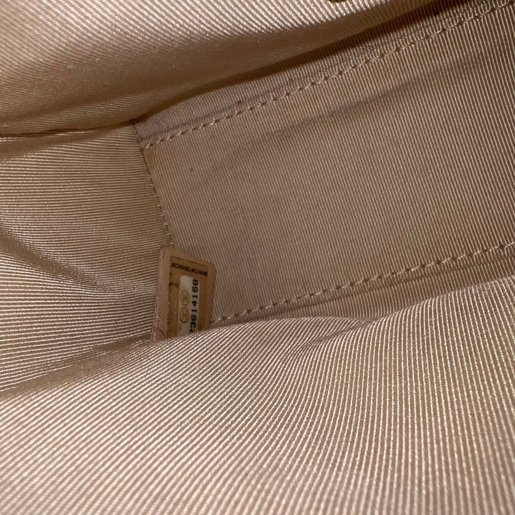 Chanel Executive Small Flap Caviar Leather Top Handle Bag Beige Twins