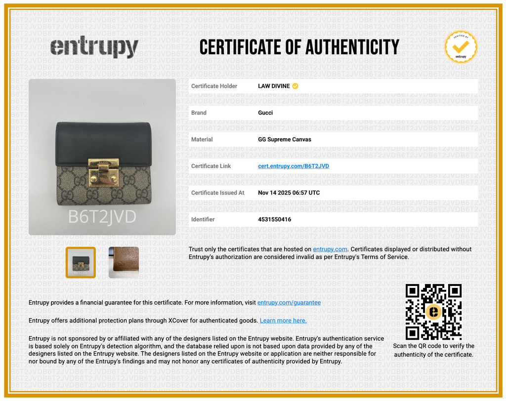 GG Coated Canvas Supreme/Leather French Flap Padlock Wallet