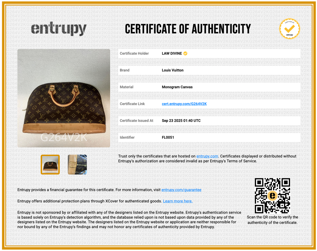 Alma Monogram Handbag Canvas Handbag PM