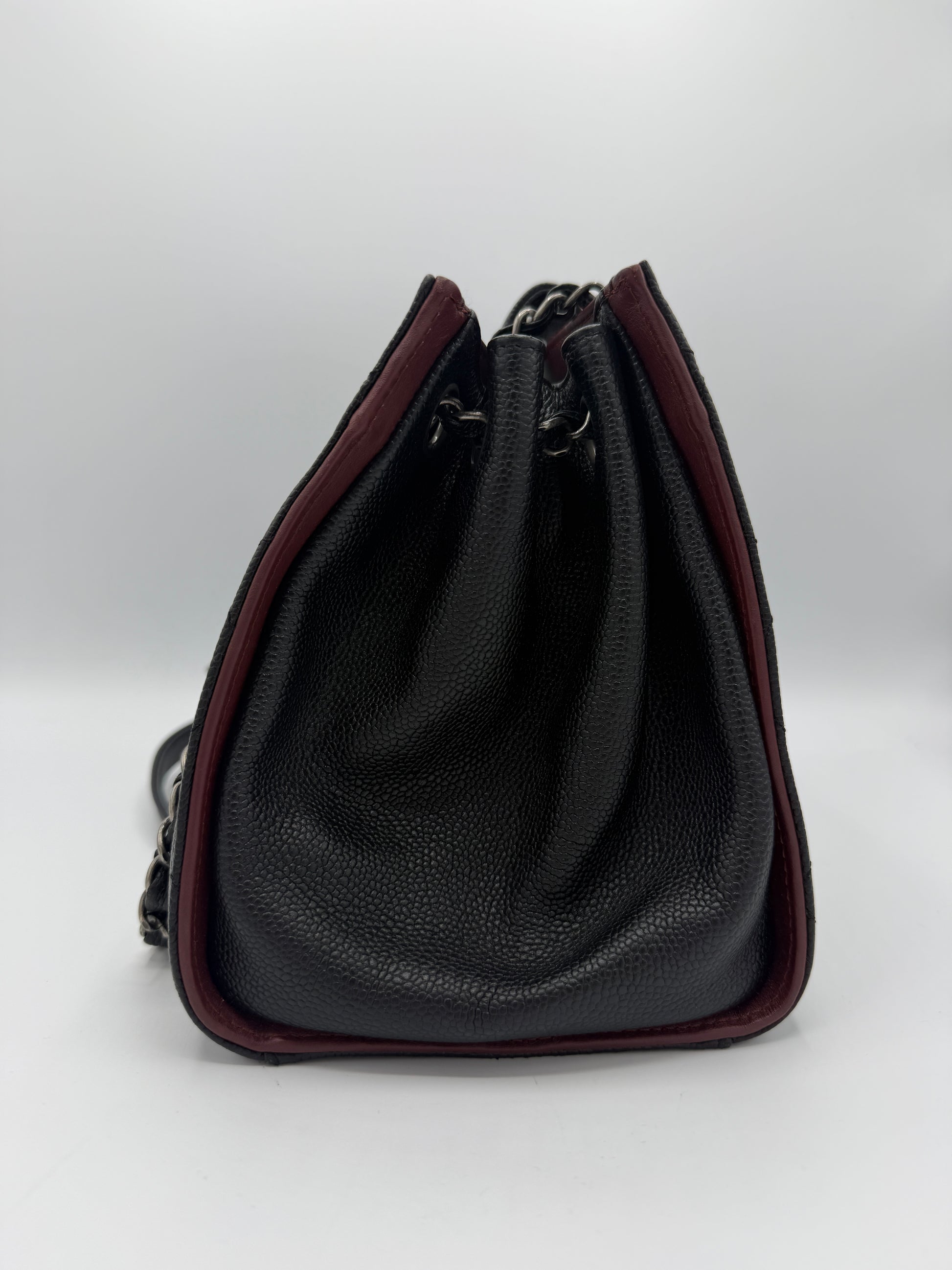 CC Lock Accordion Tote Quilted Caviar Small